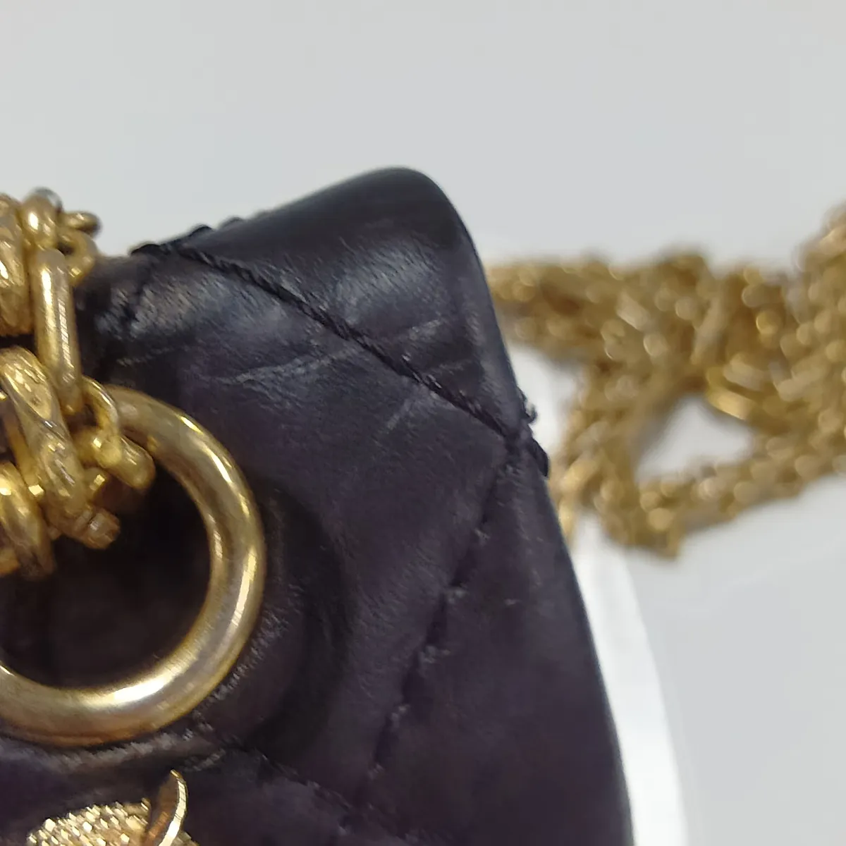 [Individually packaged] Chanel Matelassé 2.55 Mini Vintage Calf Double Flap Double Chain Bag Icon Black Gold Hardware 23901704 Serial Number 23 AS0874 — view 14