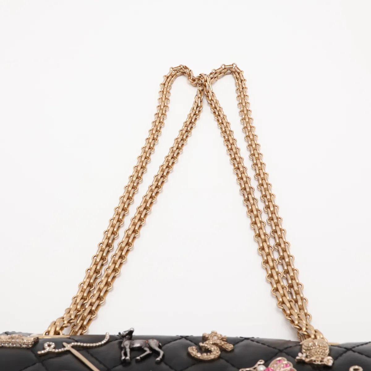 [Individually packaged] Chanel Matelassé 2.55 Mini Vintage Calf Double Flap Double Chain Bag Icon Black Gold Hardware 23901704 Serial Number 23 AS0874 — view 6