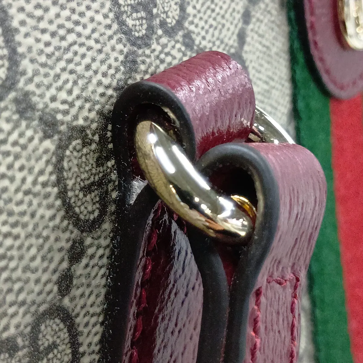 GG Supreme Ophidia 836849 PVC x Leather Tote Bag Beige x Bordeaux — view 11