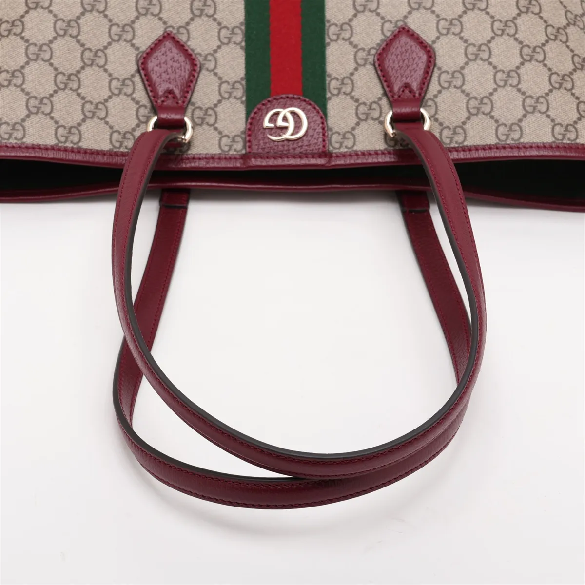 GG Supreme Ophidia 836849 PVC x Leather Tote Bag Beige x Bordeaux — view 5