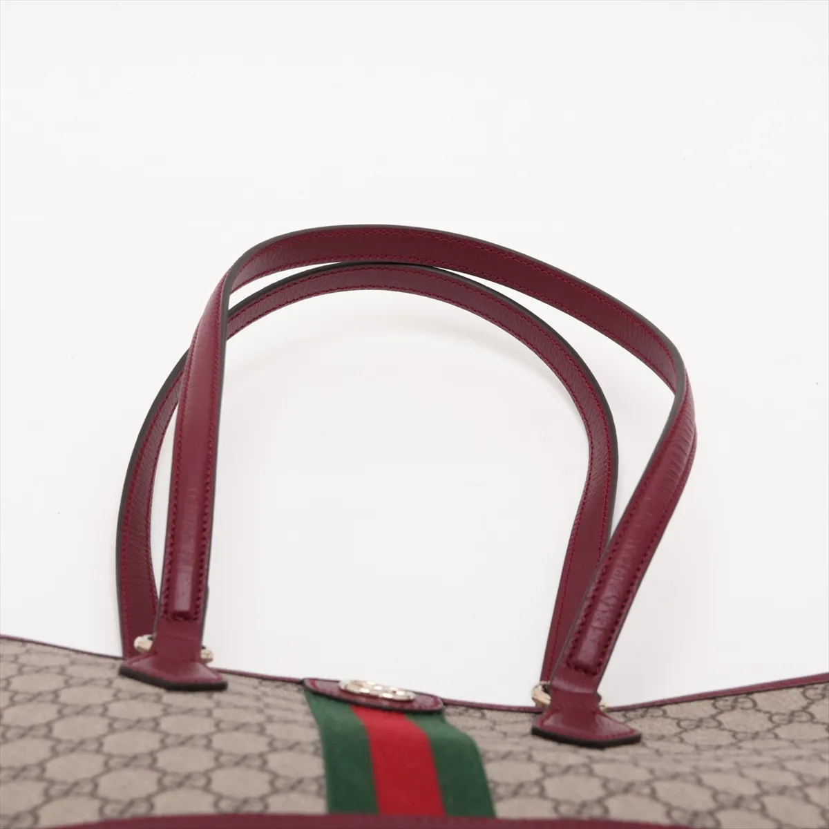 GG Supreme Ophidia 836849 PVC x Leather Tote Bag Beige x Bordeaux — view 6