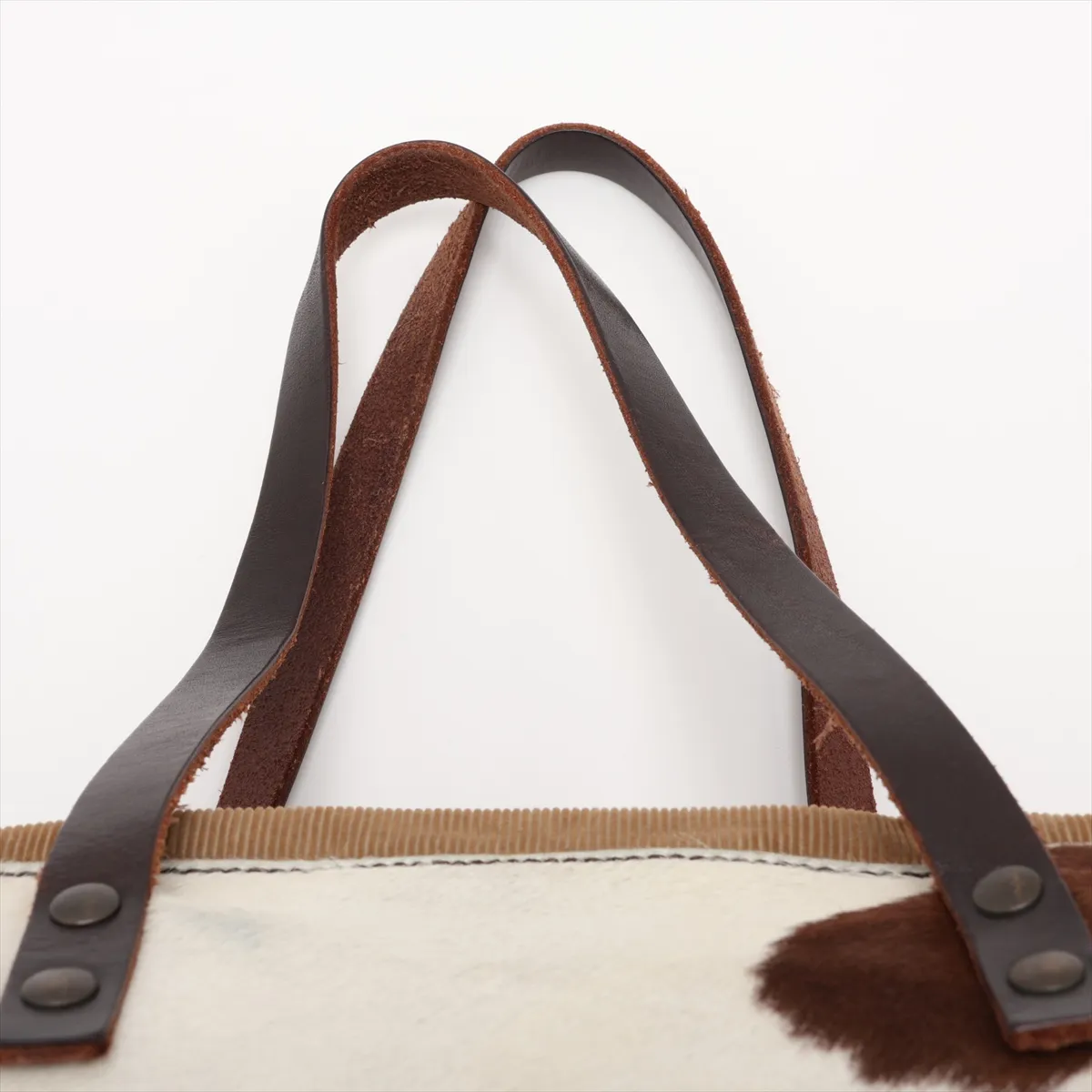 calfskin x leather shoulder bag, white x brown — view 6