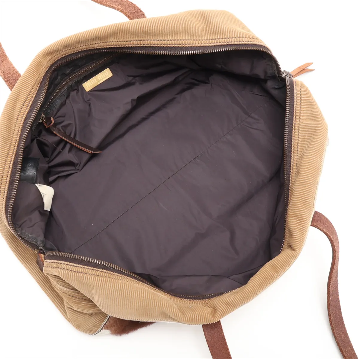 calfskin x leather shoulder bag, white x brown — view 7