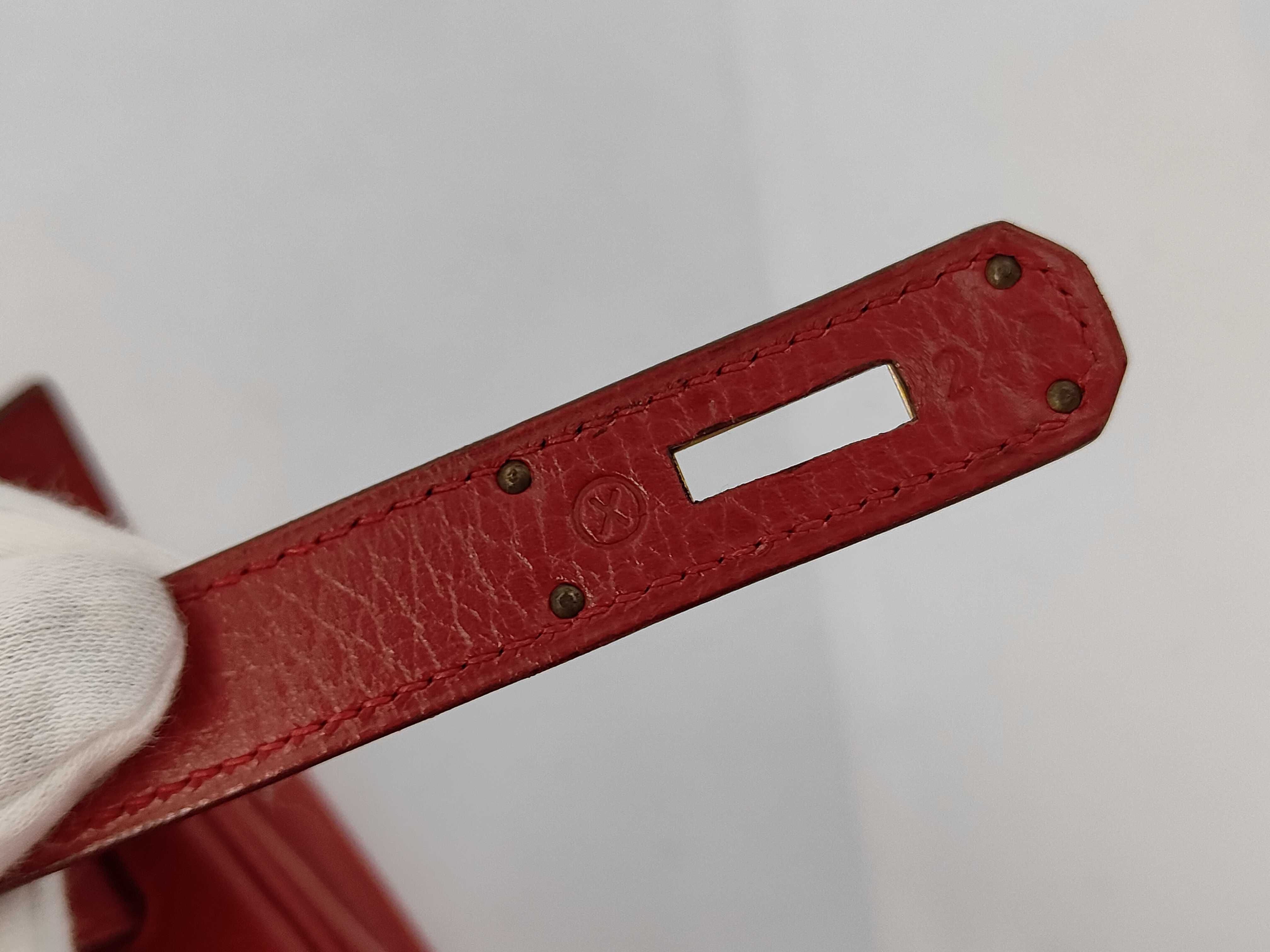 Kelly 35 Red Handbag with Gold Hardware — view 11