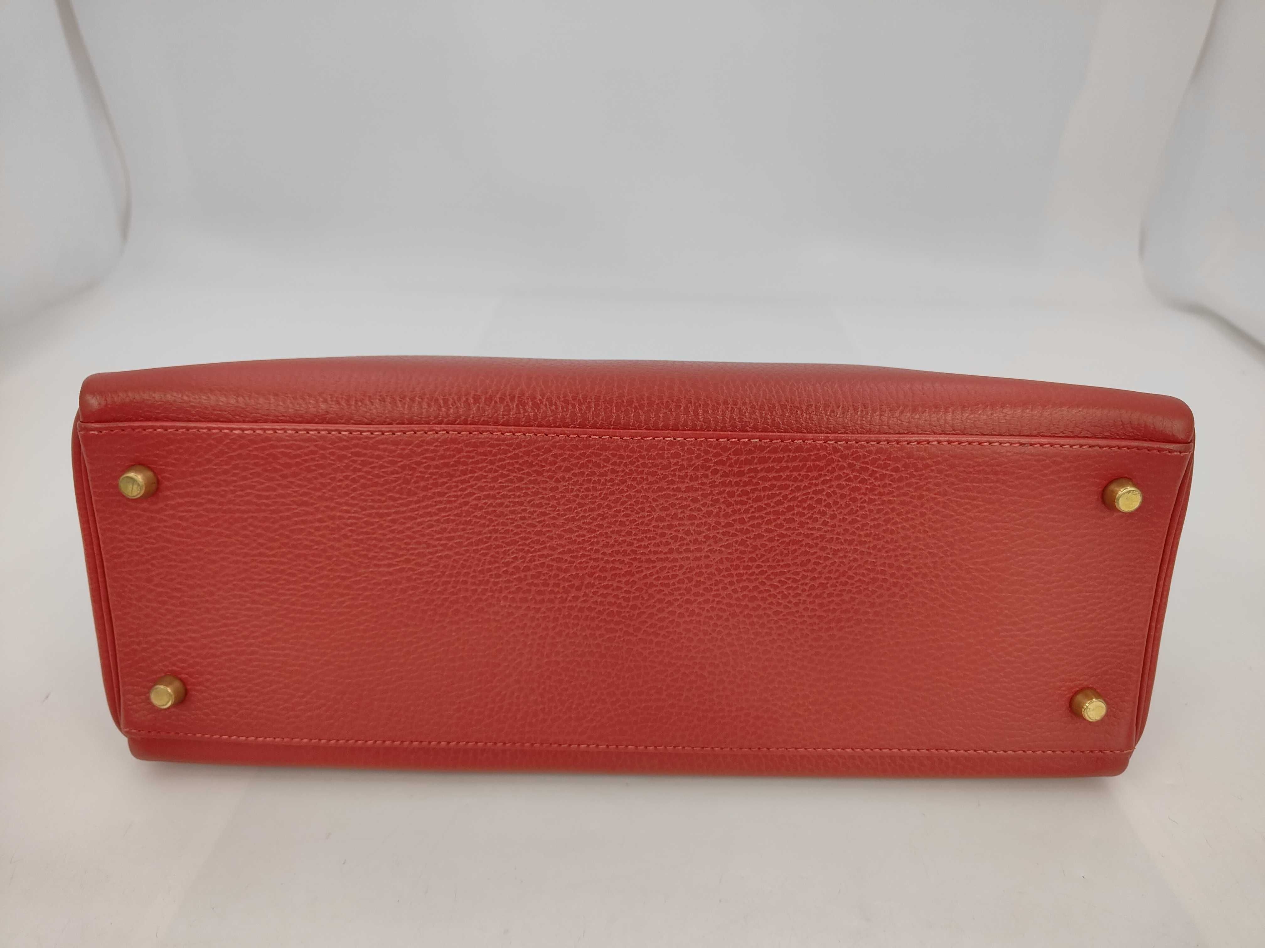 Kelly 35 Red Handbag with Gold Hardware — view 3