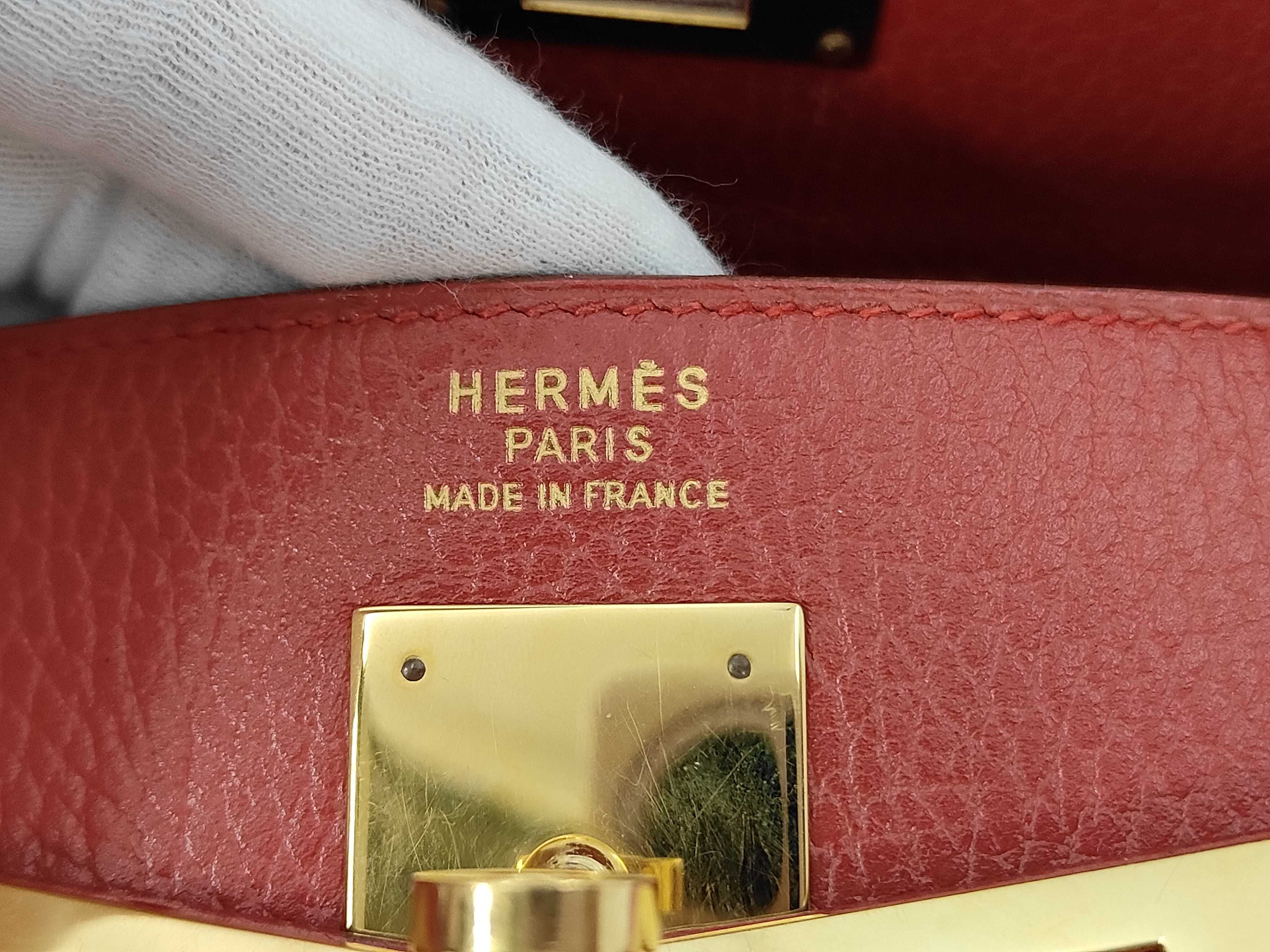 Kelly 35 Red Handbag with Gold Hardware — view 10