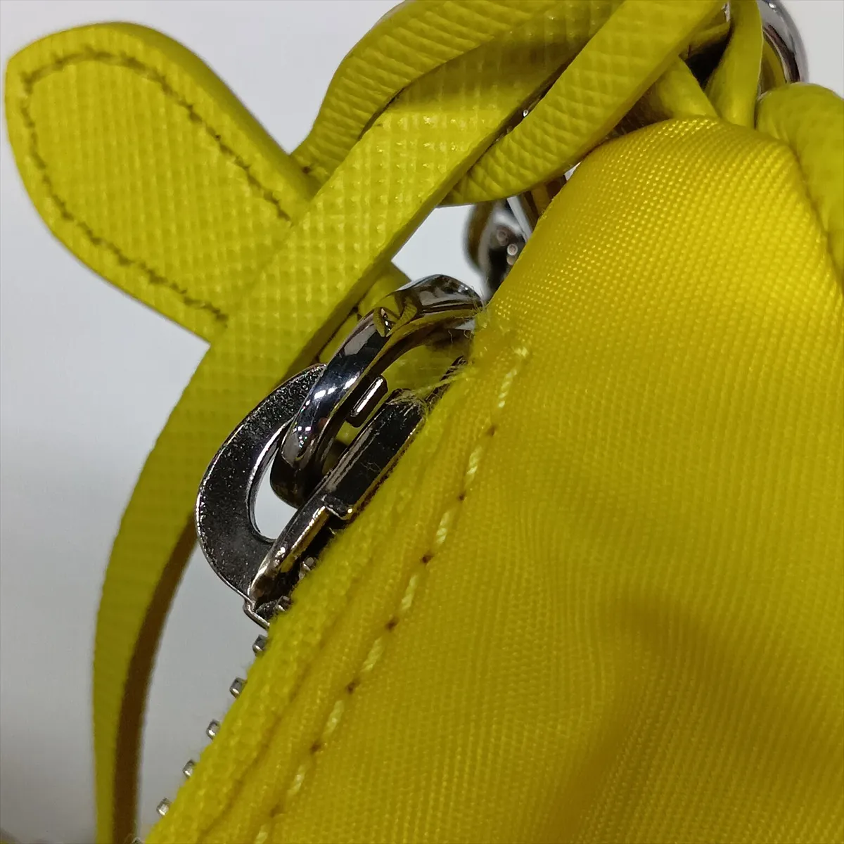Tessuto Nylon x Leather Shoulder Bag, Yellow — view 11