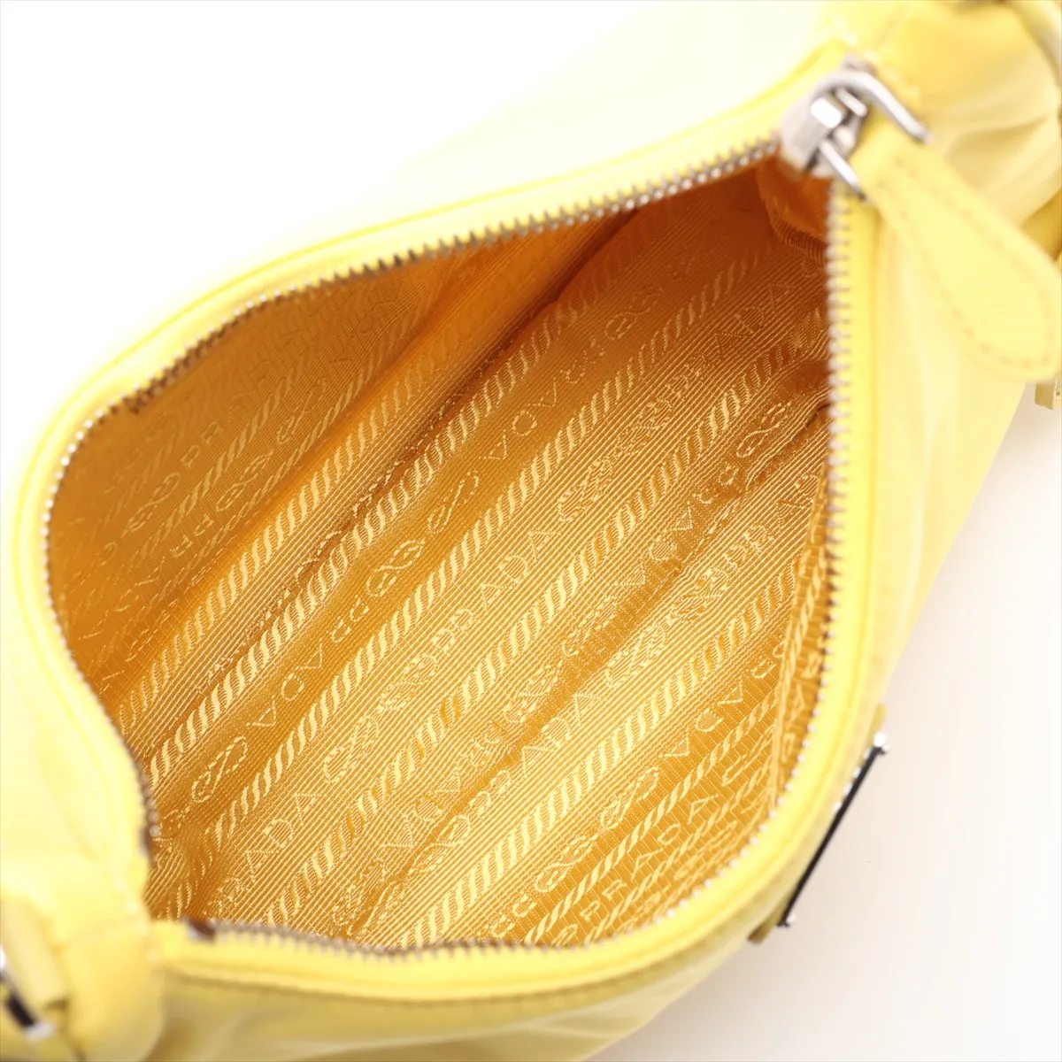 Tessuto Nylon x Leather Shoulder Bag, Yellow — view 6