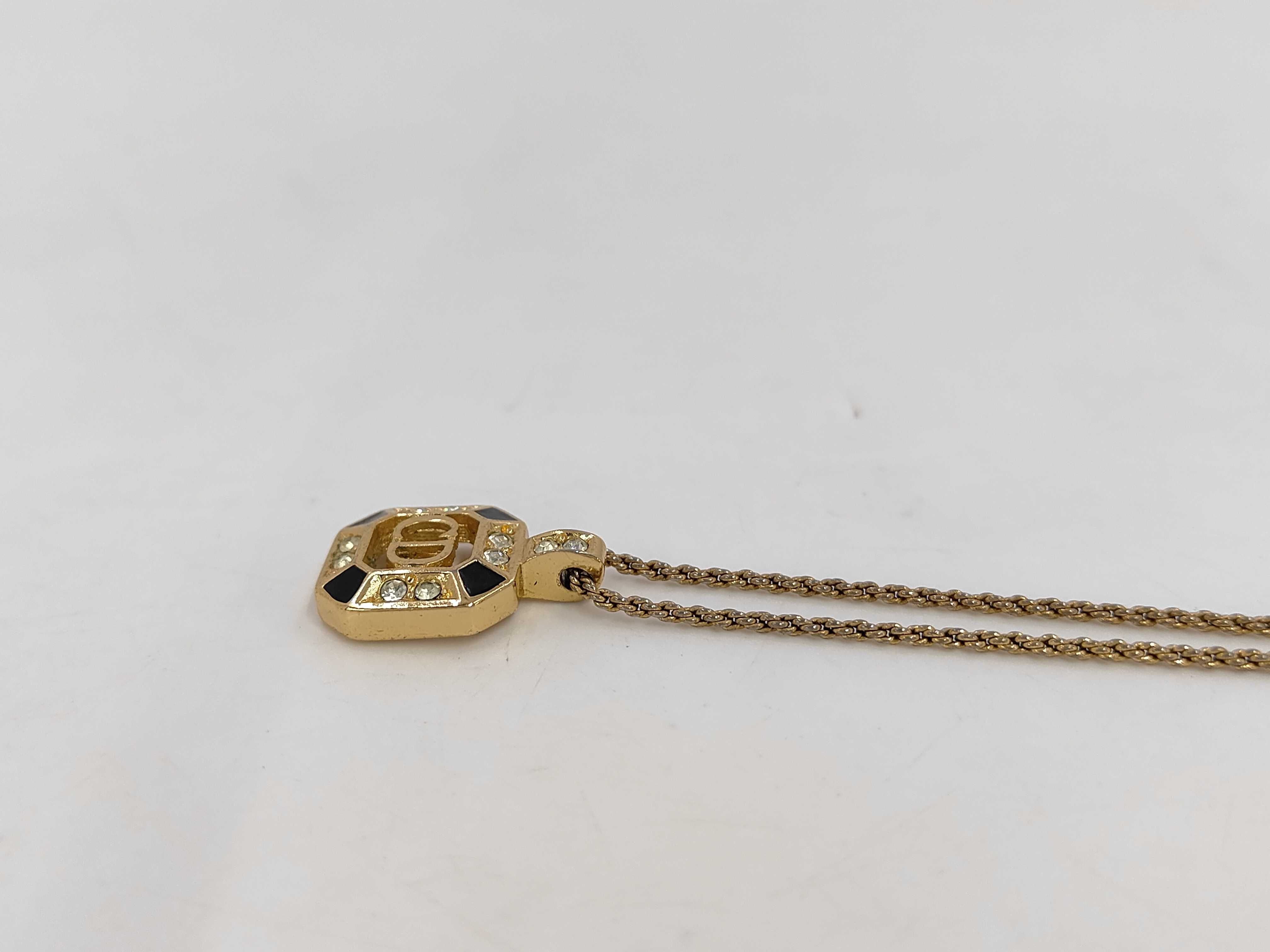 Rhinestone Gold Square Necklace — view 3