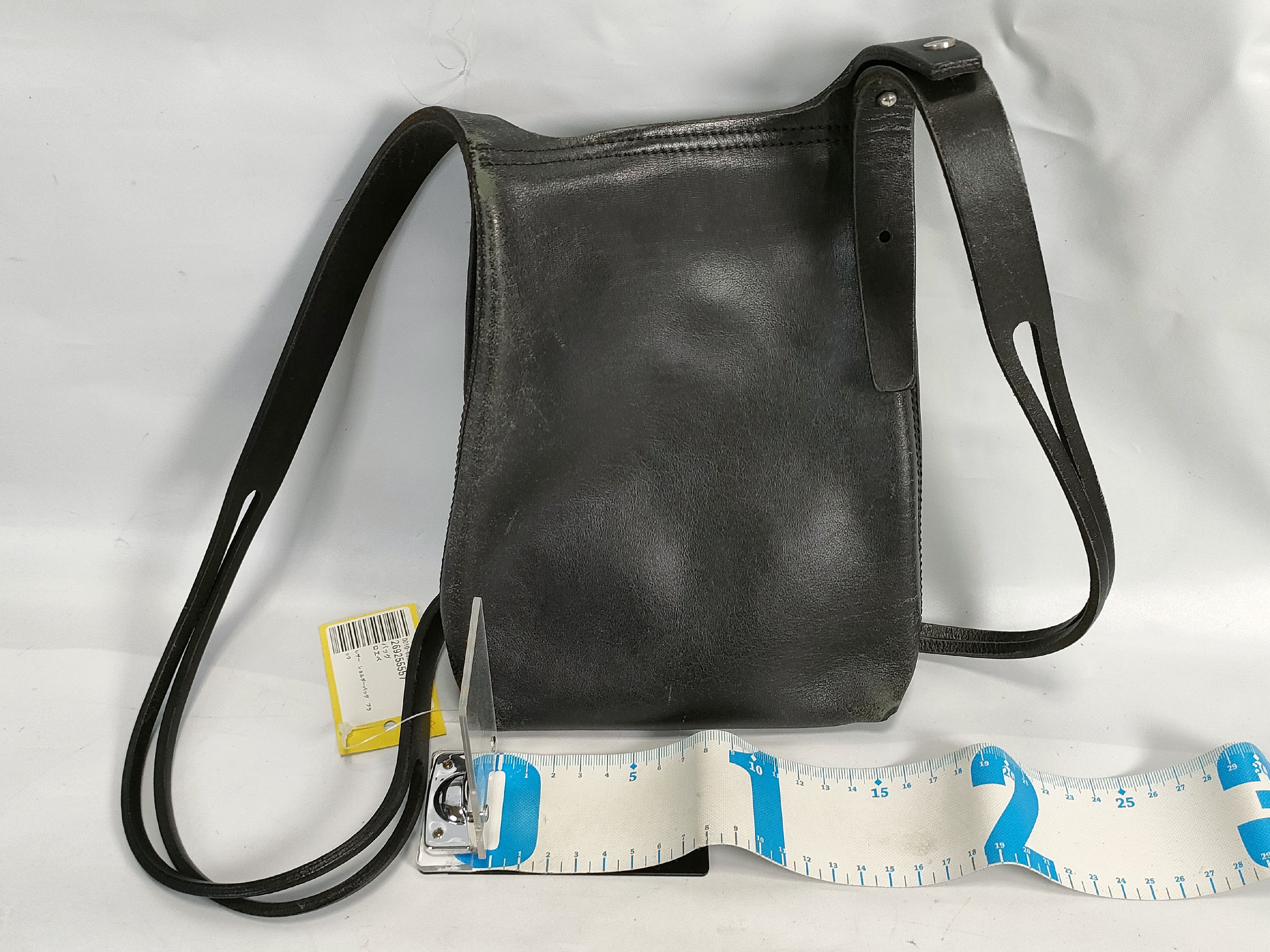 Leather Shoulder Bag, Black — view 2