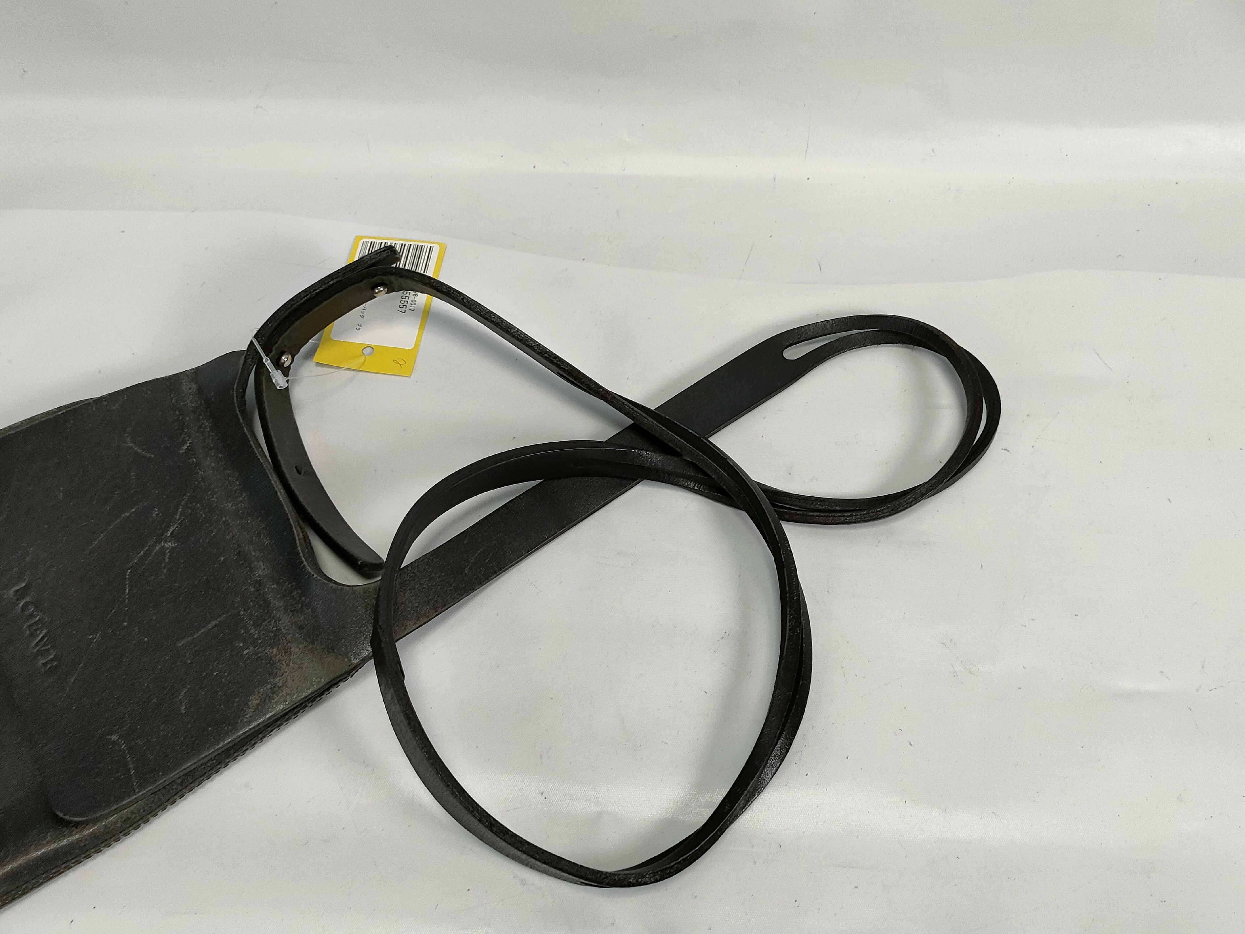 Leather Shoulder Bag, Black — view 3
