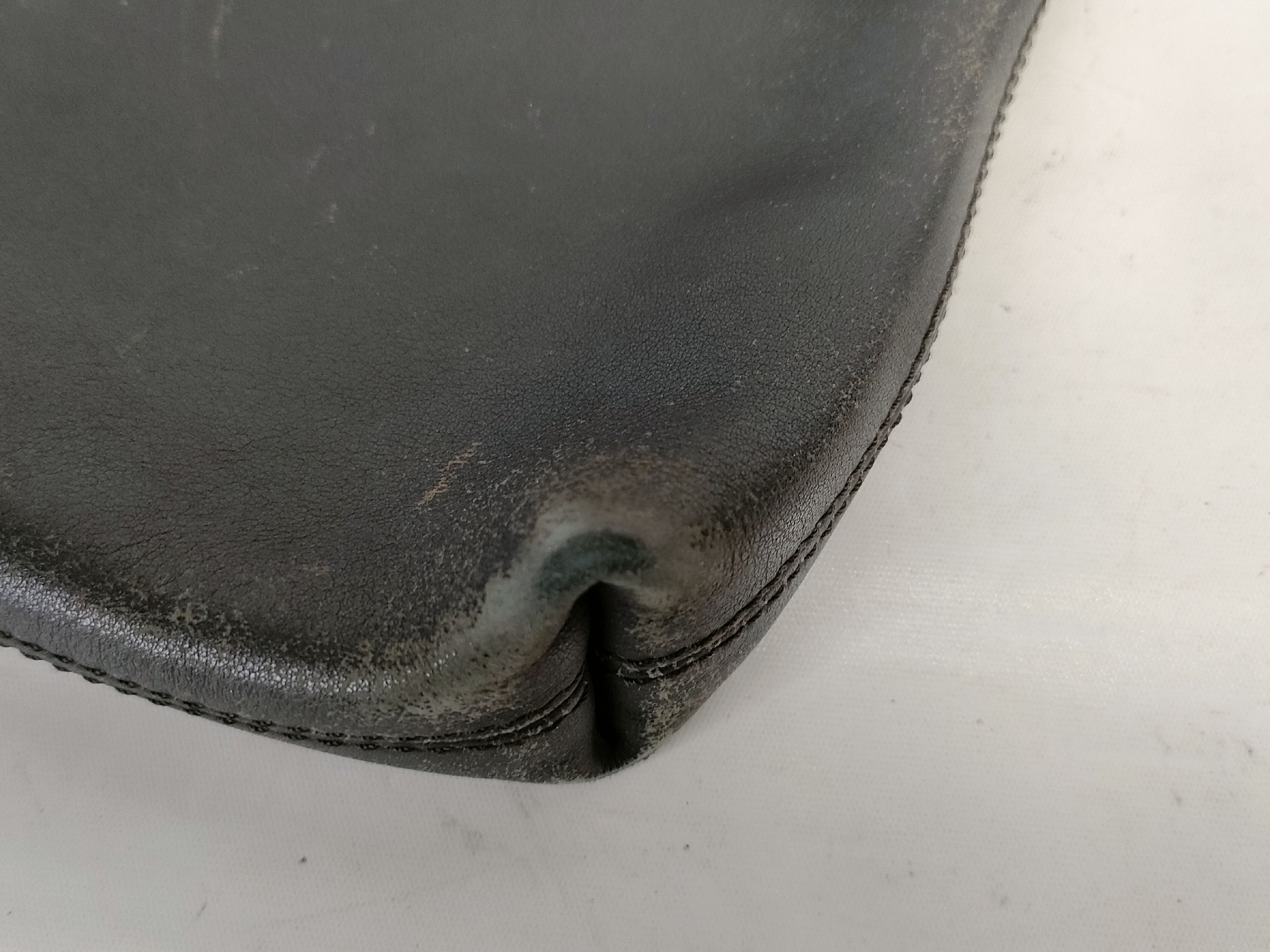 Leather Shoulder Bag, Black — view 6