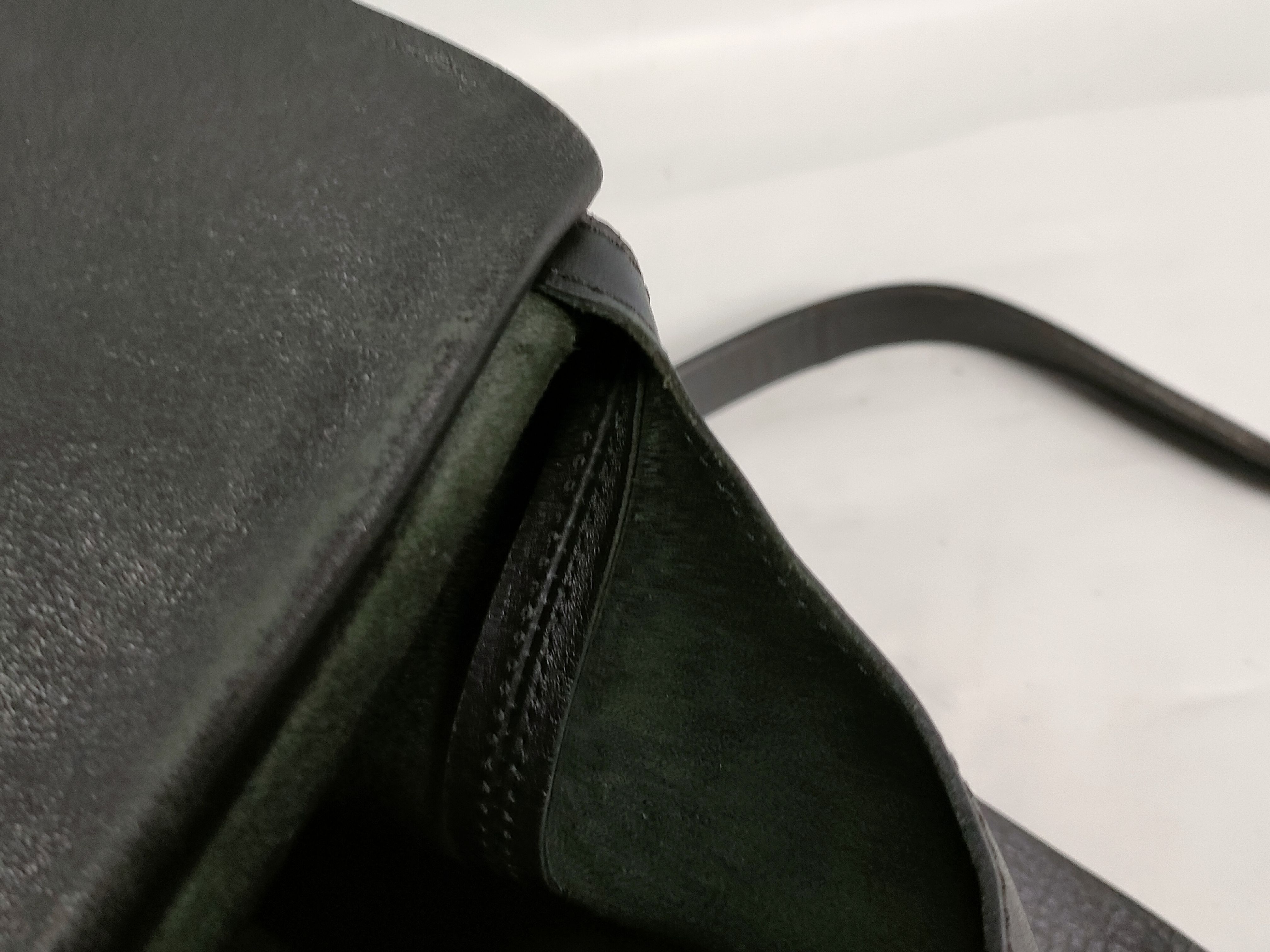 Leather Shoulder Bag, Black — view 9