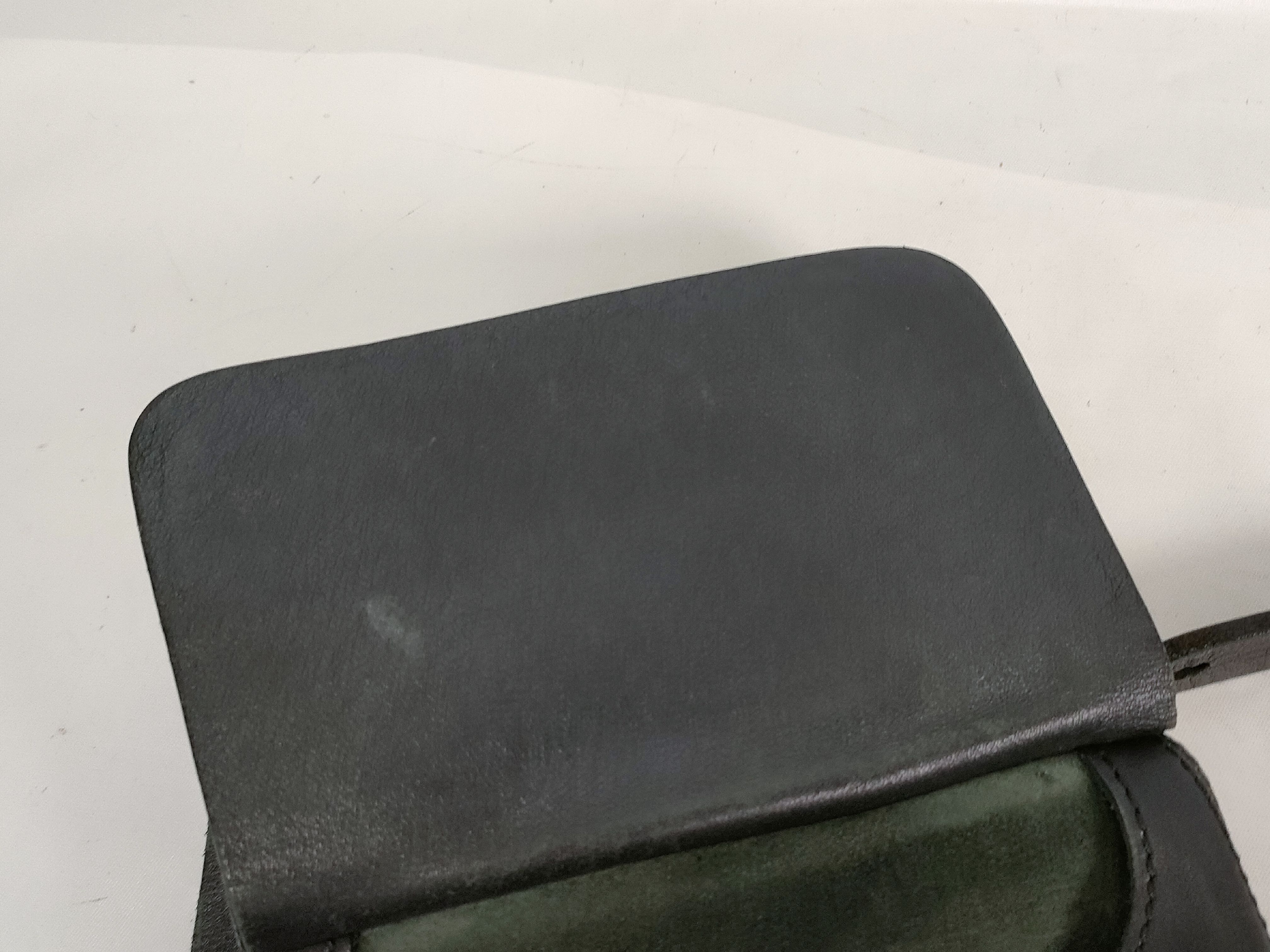 Leather Shoulder Bag, Black — view 10