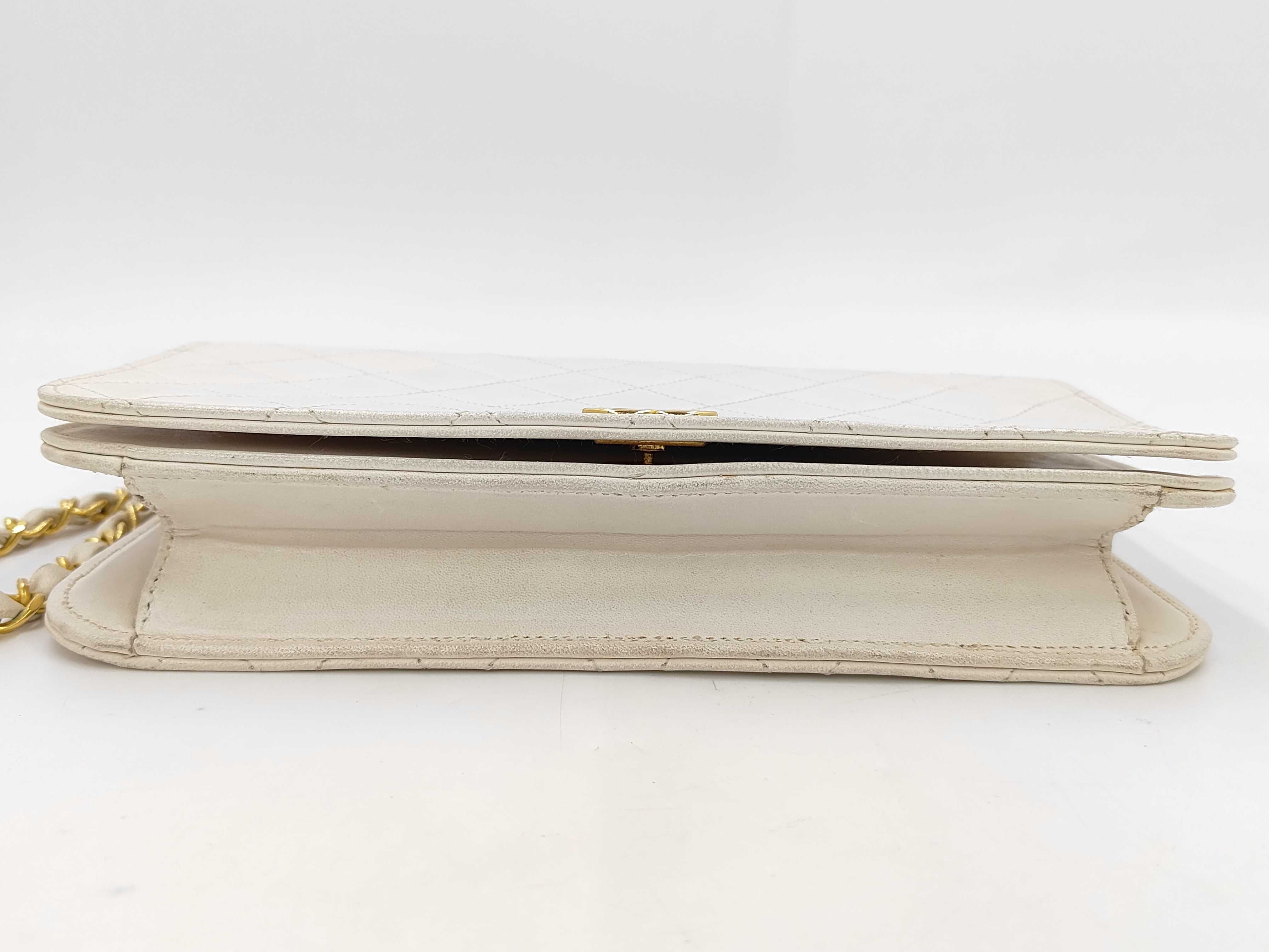 Lambskin Push-Lock Chain Shoulder Bag — view 8