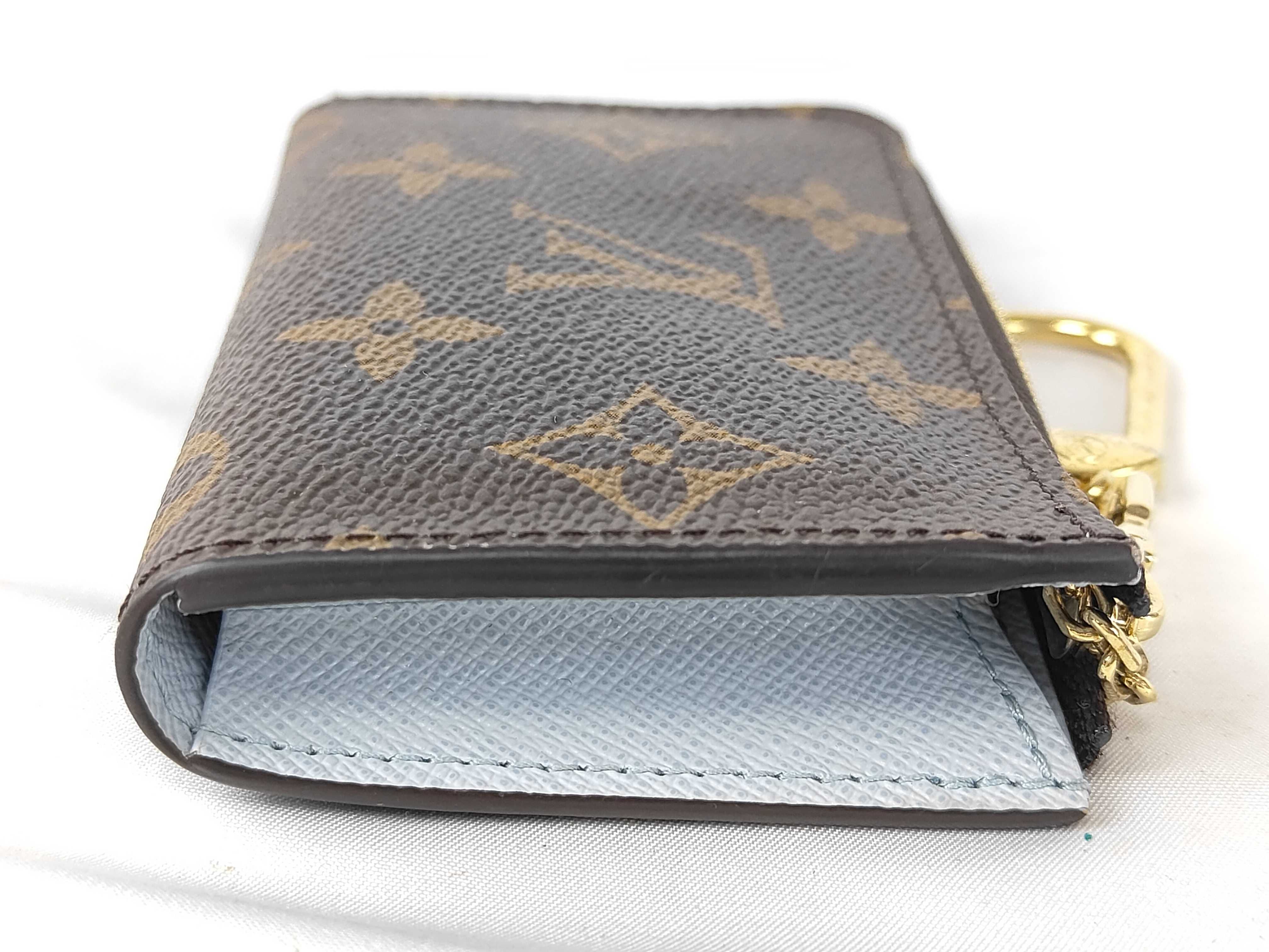 Monogram Louis Vuitton Monogram Portefeuille Noir M83612 Olympe Blue Coin Case — view 4