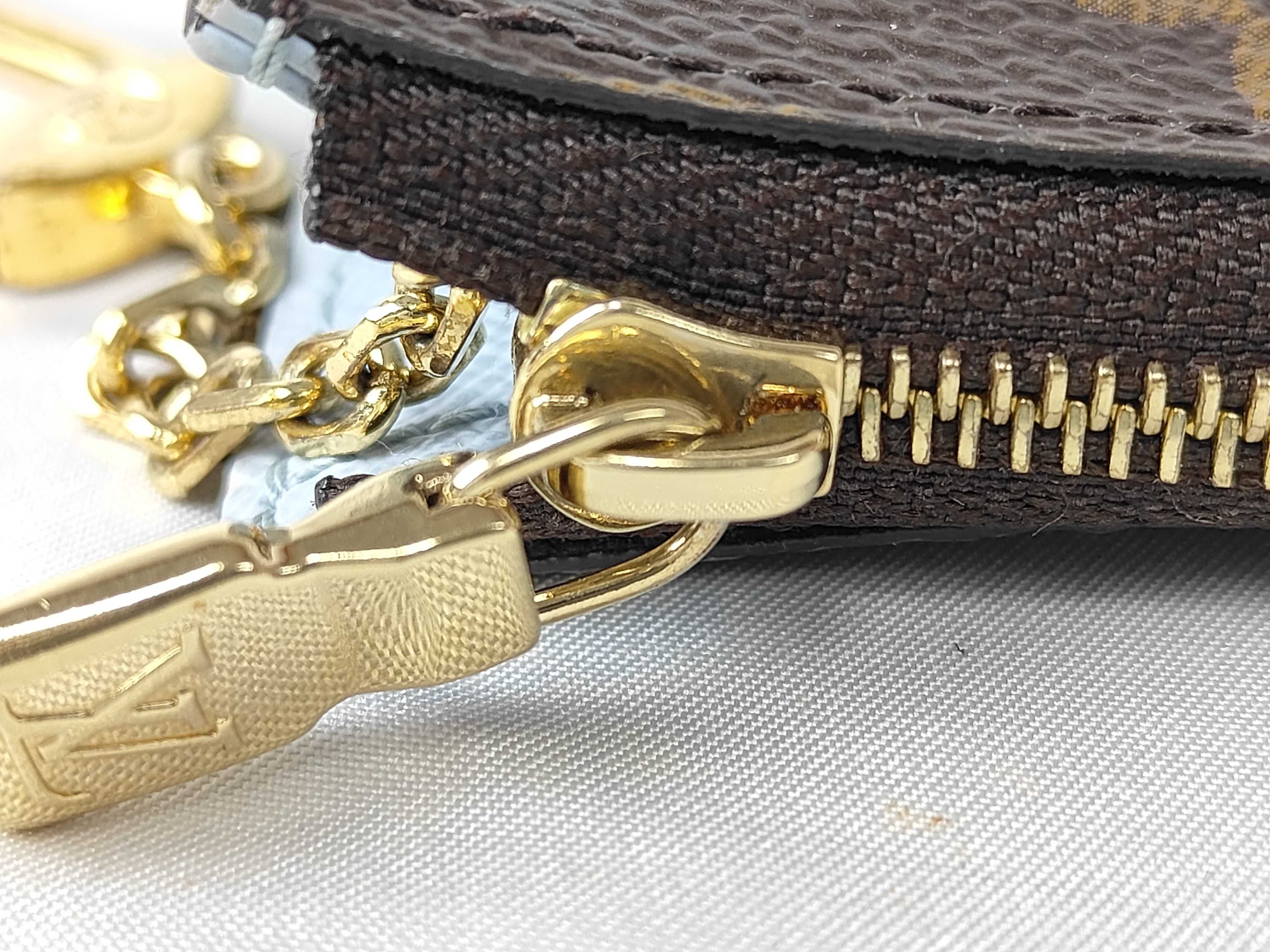 Monogram Louis Vuitton Monogram Portefeuille Noir M83612 Olympe Blue Coin Case — view 8