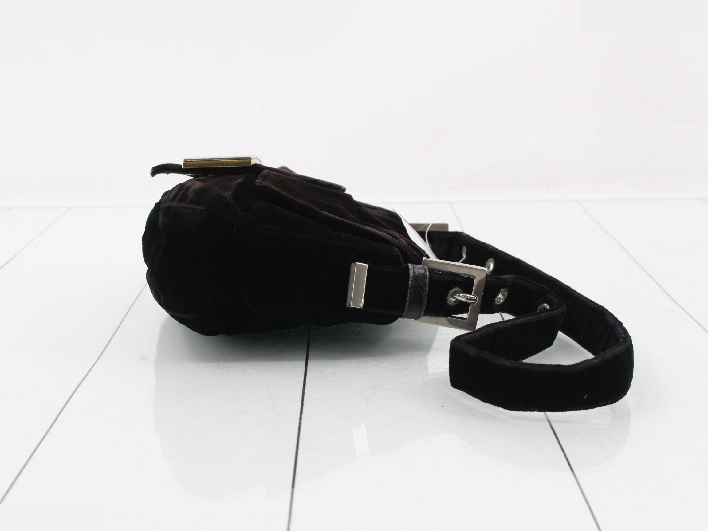 Baguette Velour One-Shoulder Bag — view 3