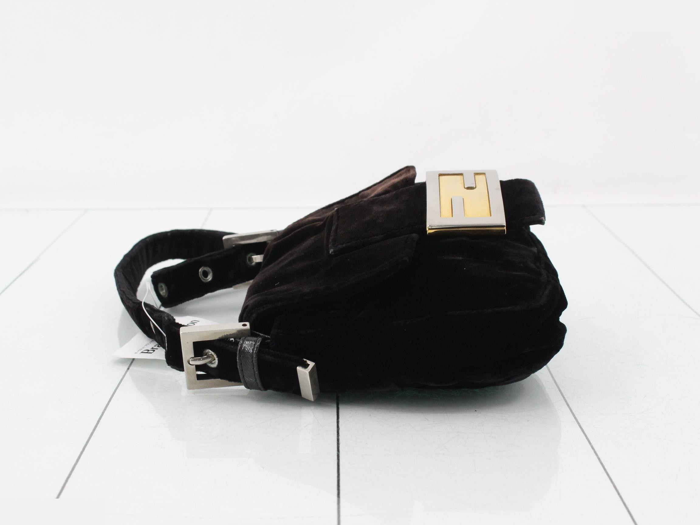 Baguette Velour One-Shoulder Bag — view 4