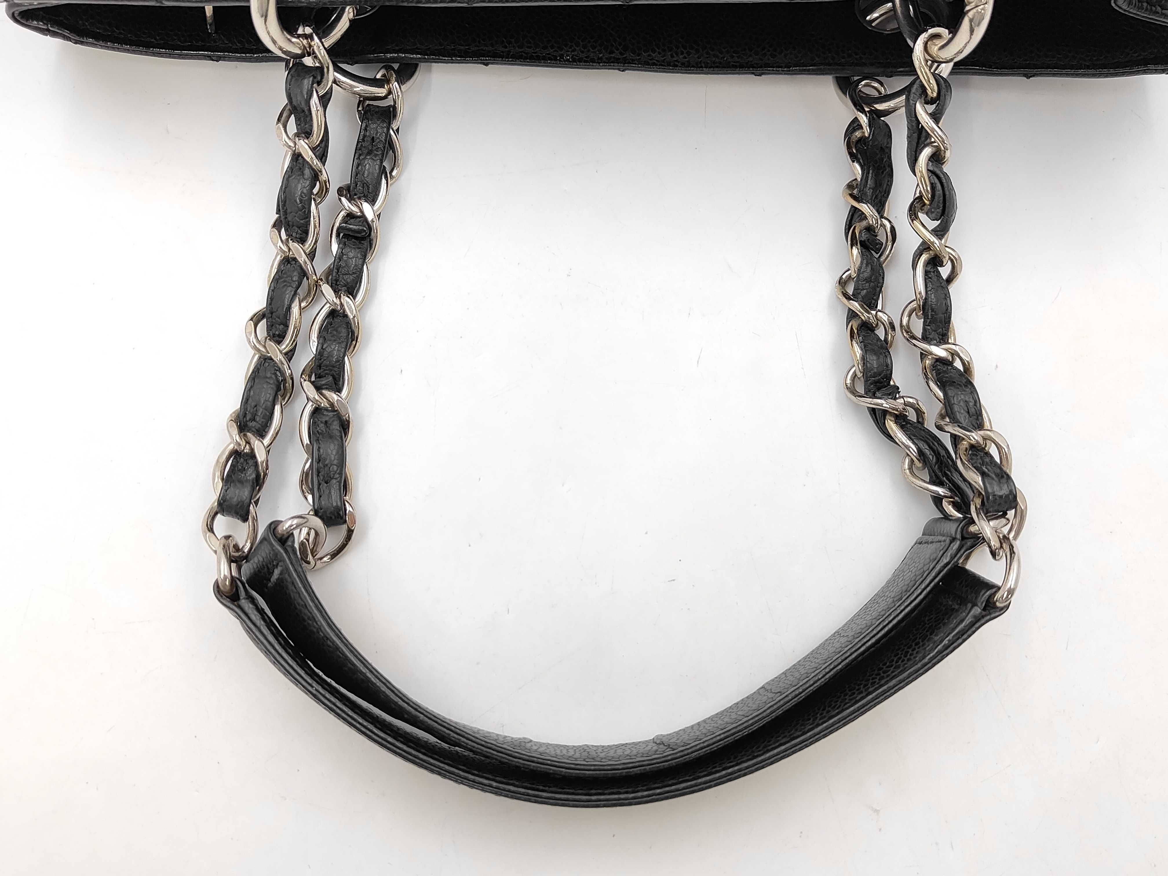 GST Caviar Leather Tote Bag (with seal) - Black Leather Tote Bag — view 3
