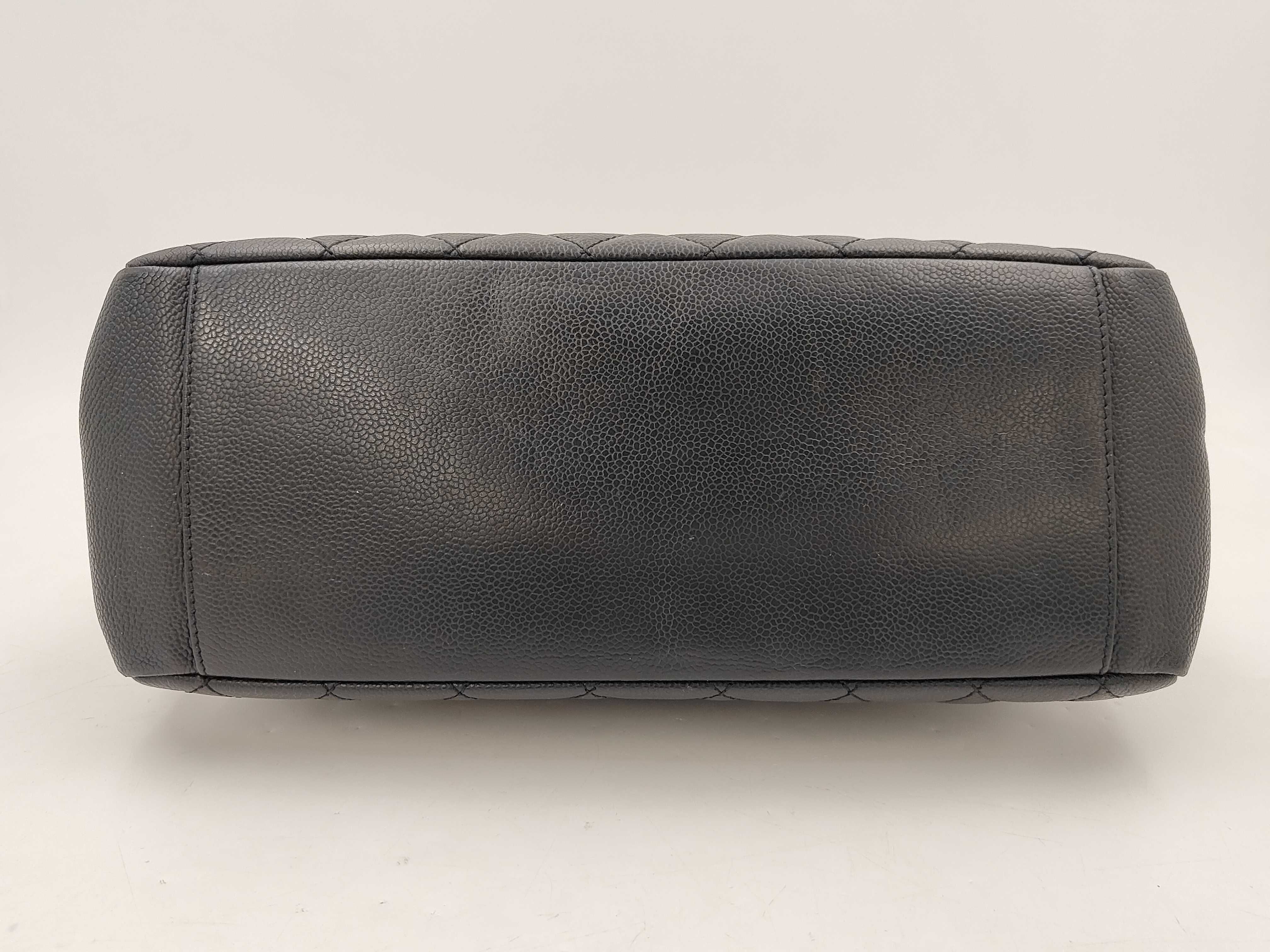 GST Caviar Leather Tote Bag (with seal) - Black Leather Tote Bag — view 7