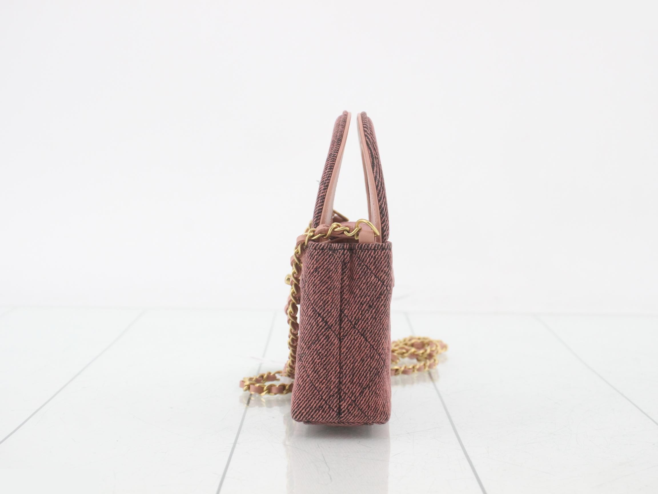 denim mini Kelly chain shoulder bag — view 3