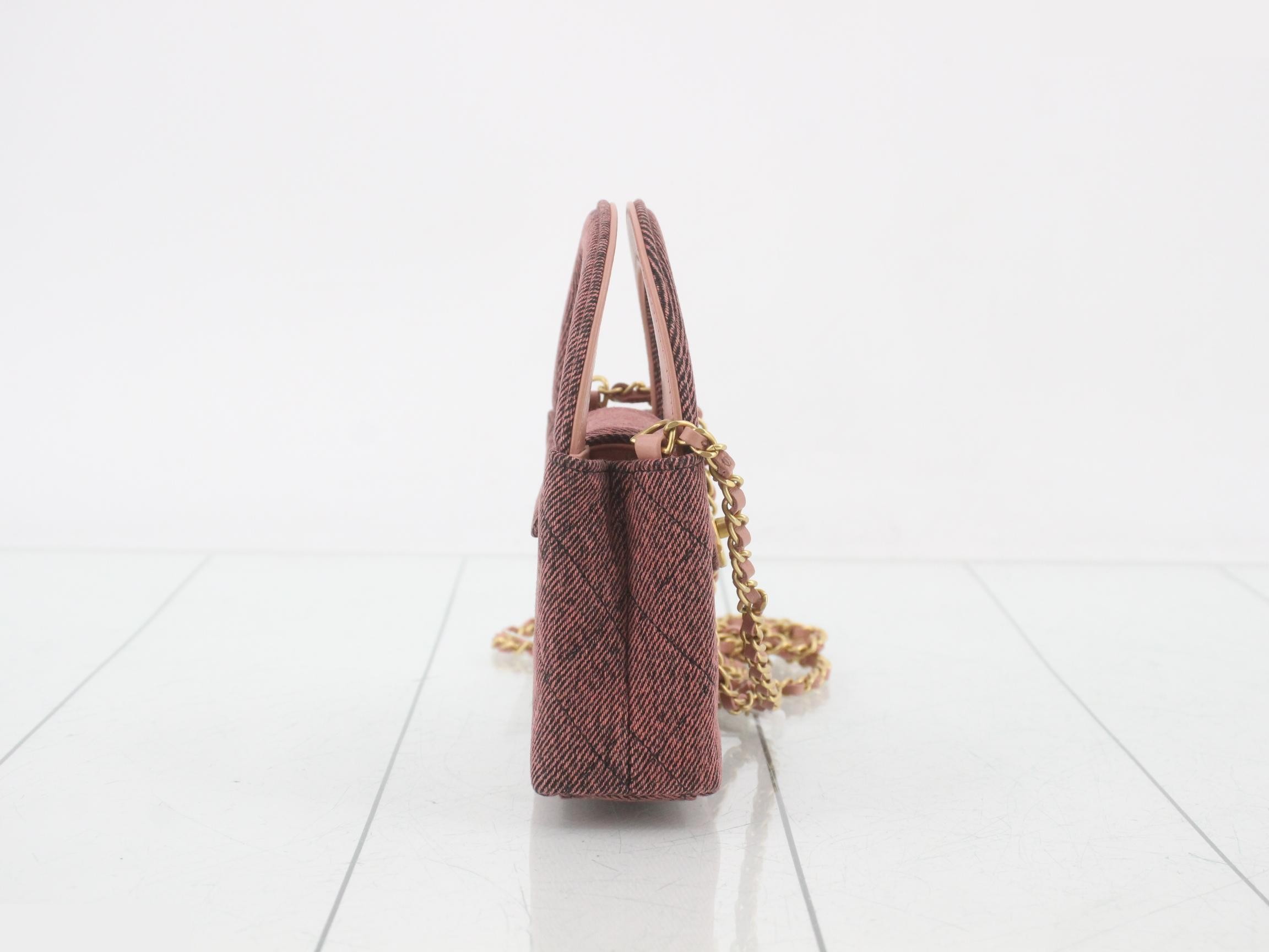 denim mini Kelly chain shoulder bag — view 4