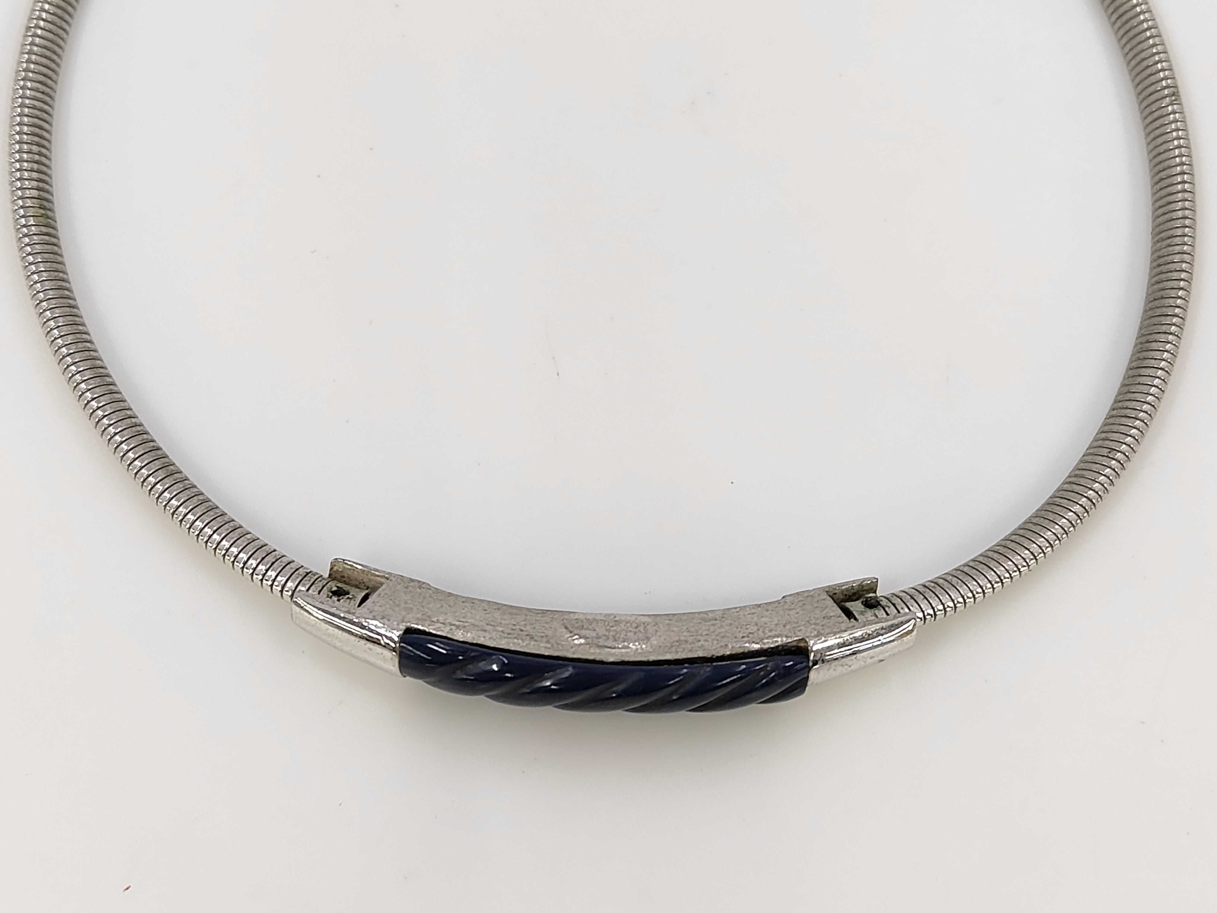 navy x silver choker necklace — view 2