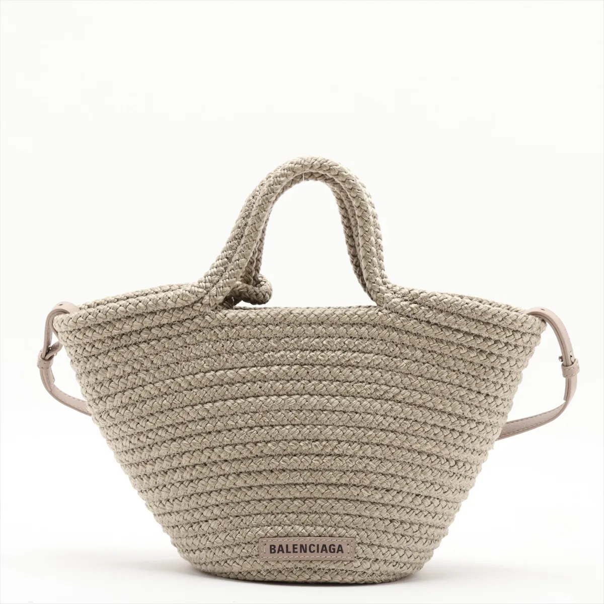 Ibiza Small 695612 Nylon x Leather 2-Way Handbag, Gray