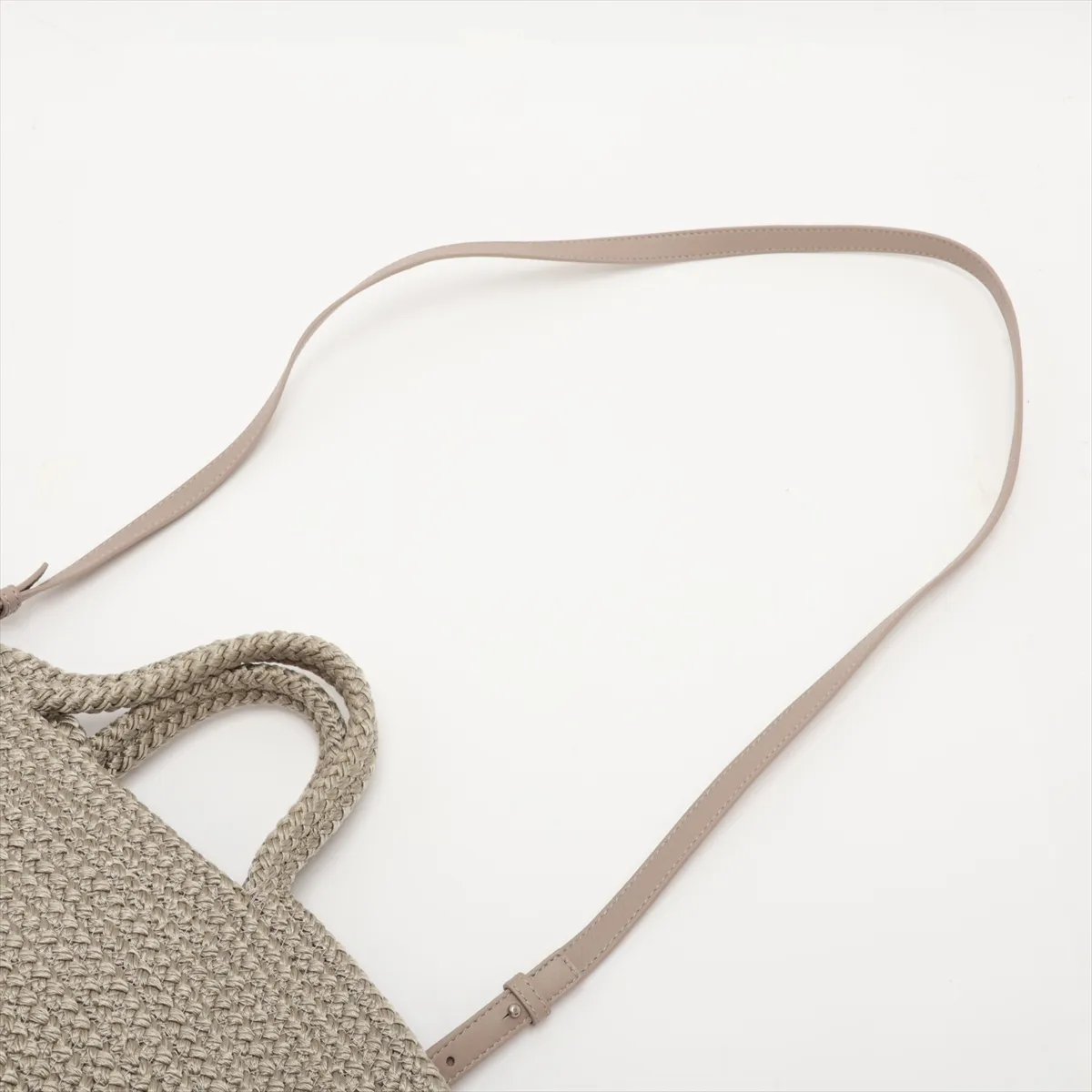 Ibiza Small 695612 Nylon x Leather 2-Way Handbag, Gray — view 7