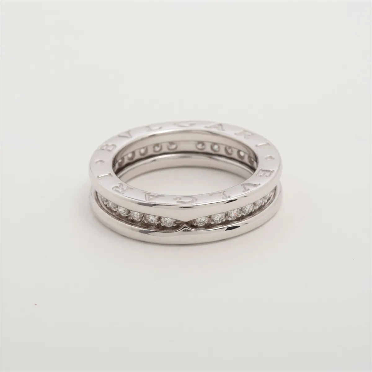B Zero One Full Diamond Ring 750(WG) 6.7g 48 Round Edge — view 2