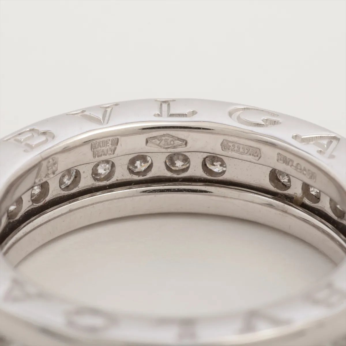 B Zero One Full Diamond Ring 750(WG) 6.7g 48 Round Edge — view 3