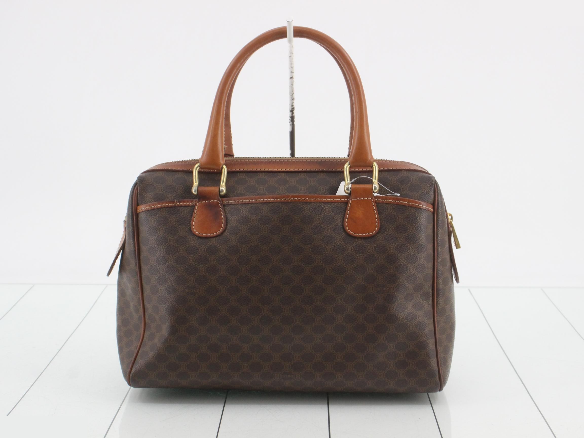 Leather Macadam Handbag, Brown — view 2