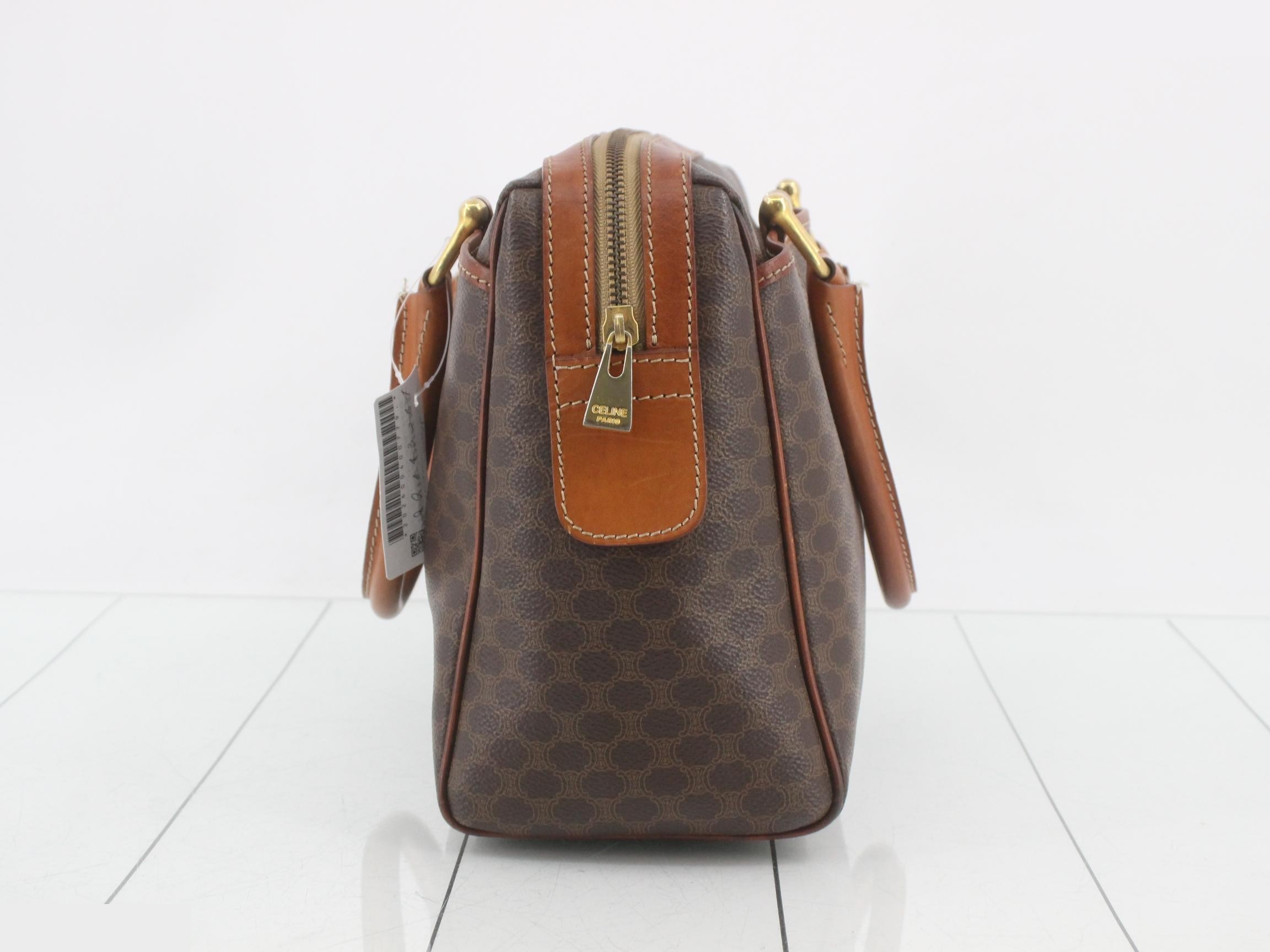 Leather Macadam Handbag, Brown — view 4