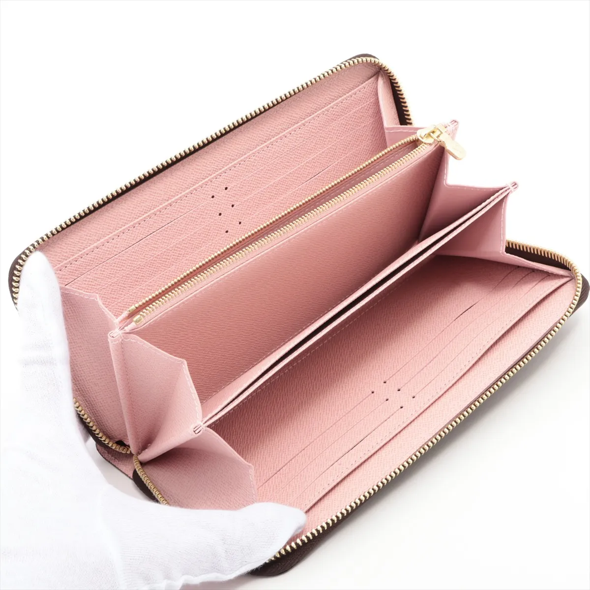 Monogram Zippy Wallet M41894 Rose Ballerine Round Zip Wallet (RFID detected) — view 3