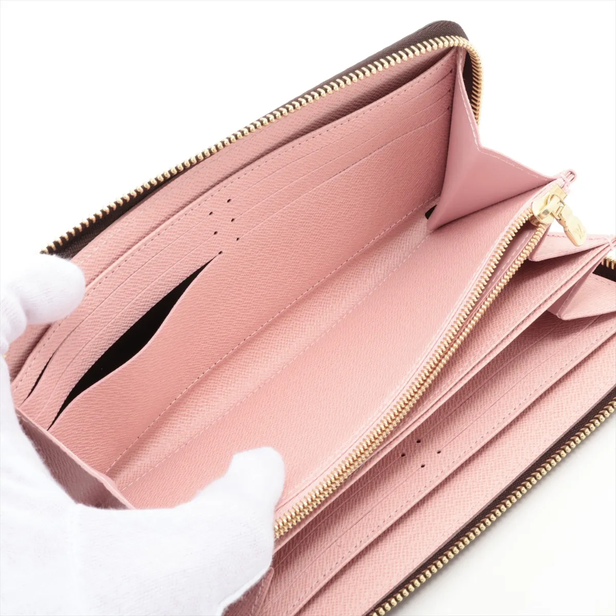 Monogram Zippy Wallet M41894 Rose Ballerine Round Zip Wallet (RFID detected) — view 5