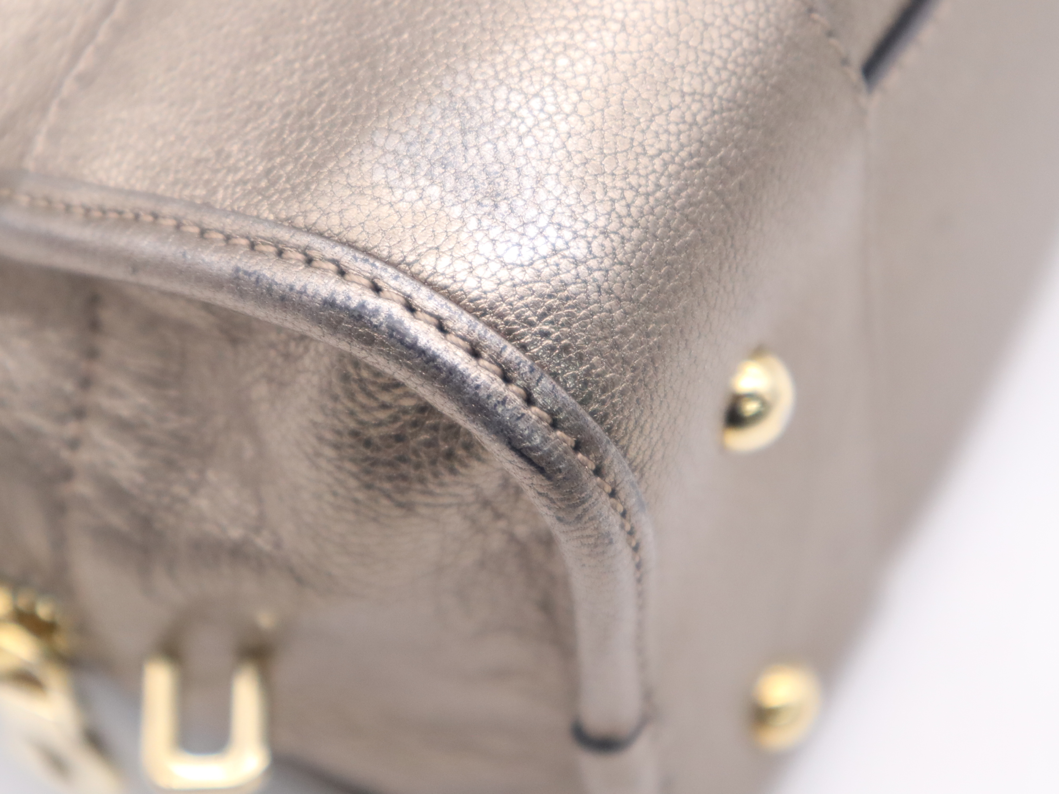 Leather Amazona 28 Handbag with Gold Hardware, Padlock, 2 Keys, and Clochette — view 11