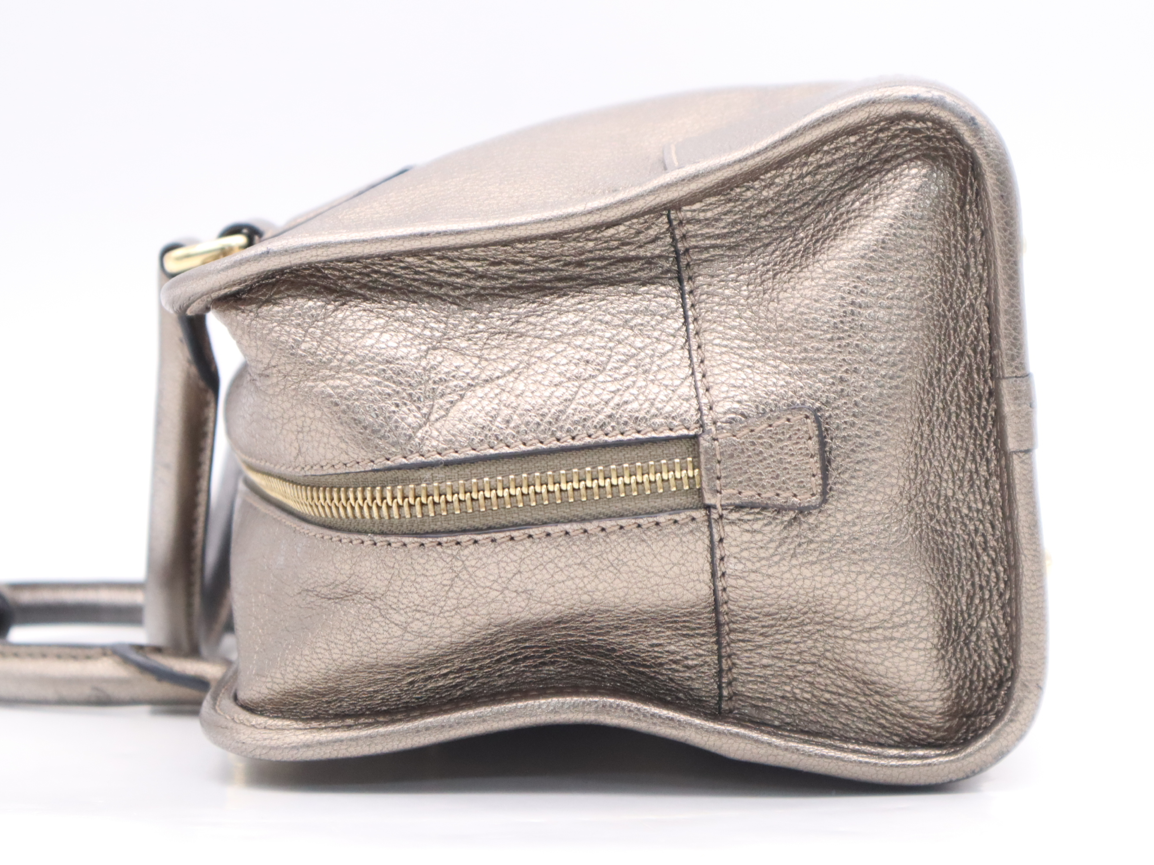 Leather Amazona 28 Handbag with Gold Hardware, Padlock, 2 Keys, and Clochette — view 3