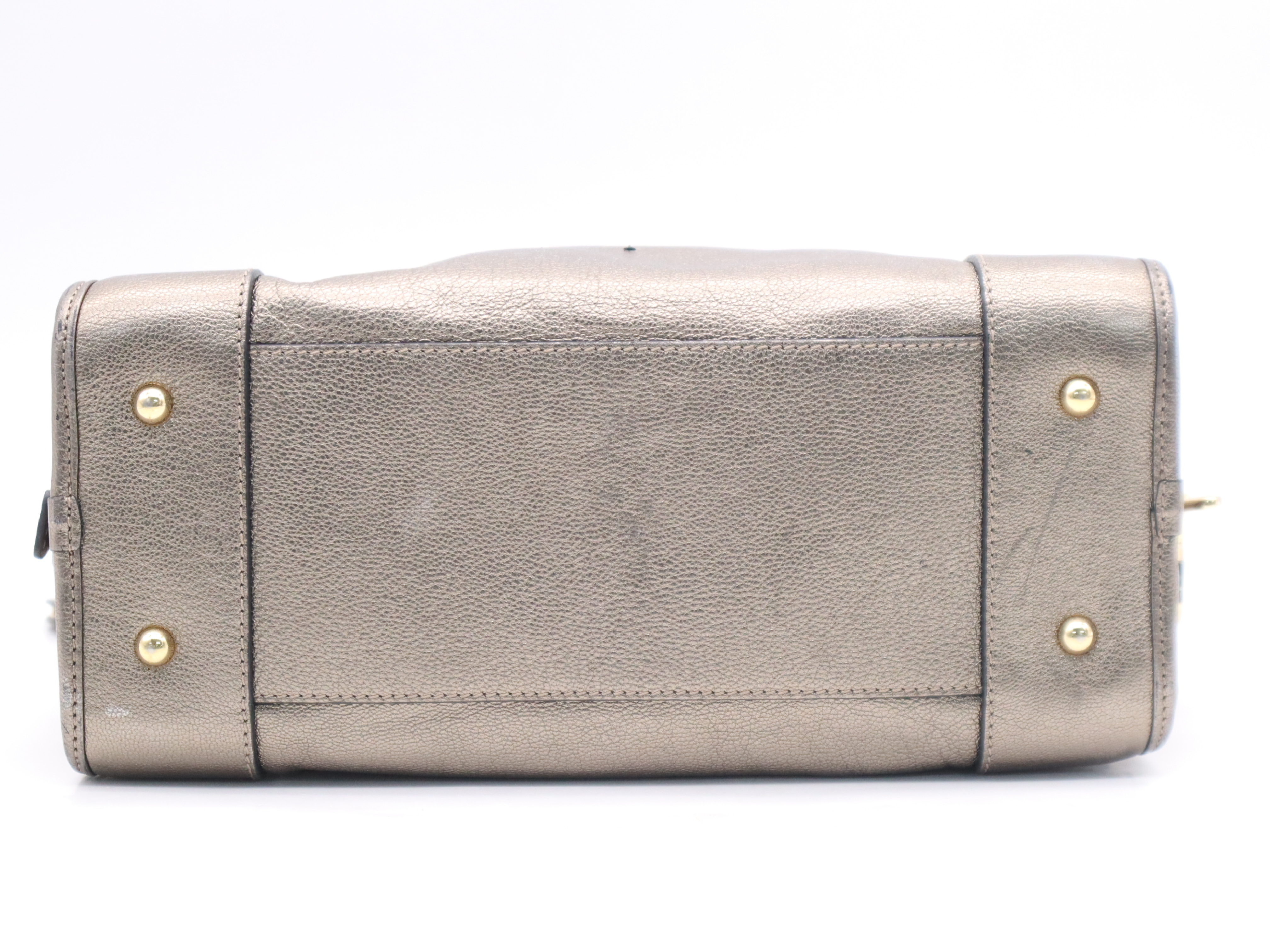 Leather Amazona 28 Handbag with Gold Hardware, Padlock, 2 Keys, and Clochette — view 4