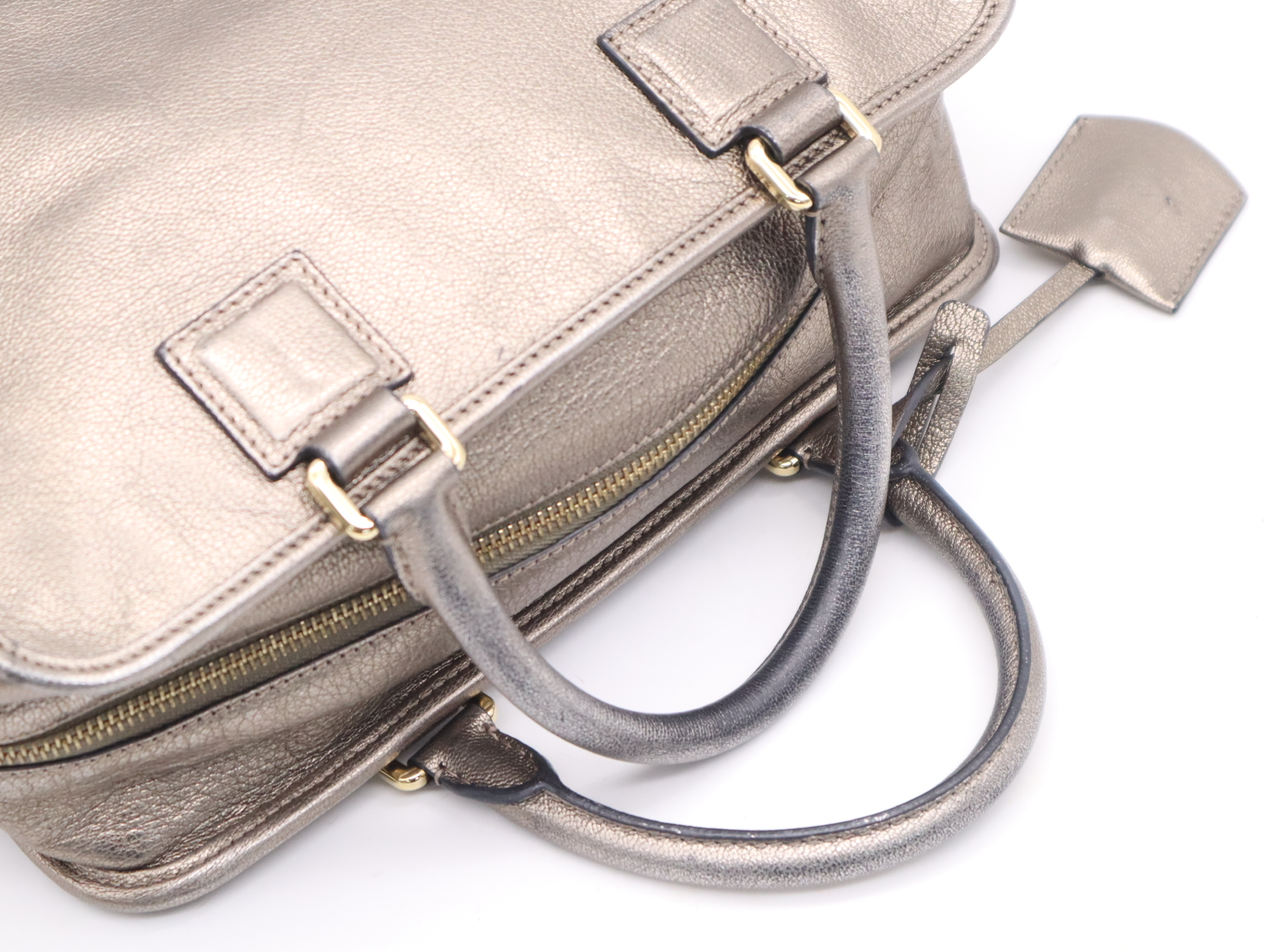 Leather Amazona 28 Handbag with Gold Hardware, Padlock, 2 Keys, and Clochette — view 6