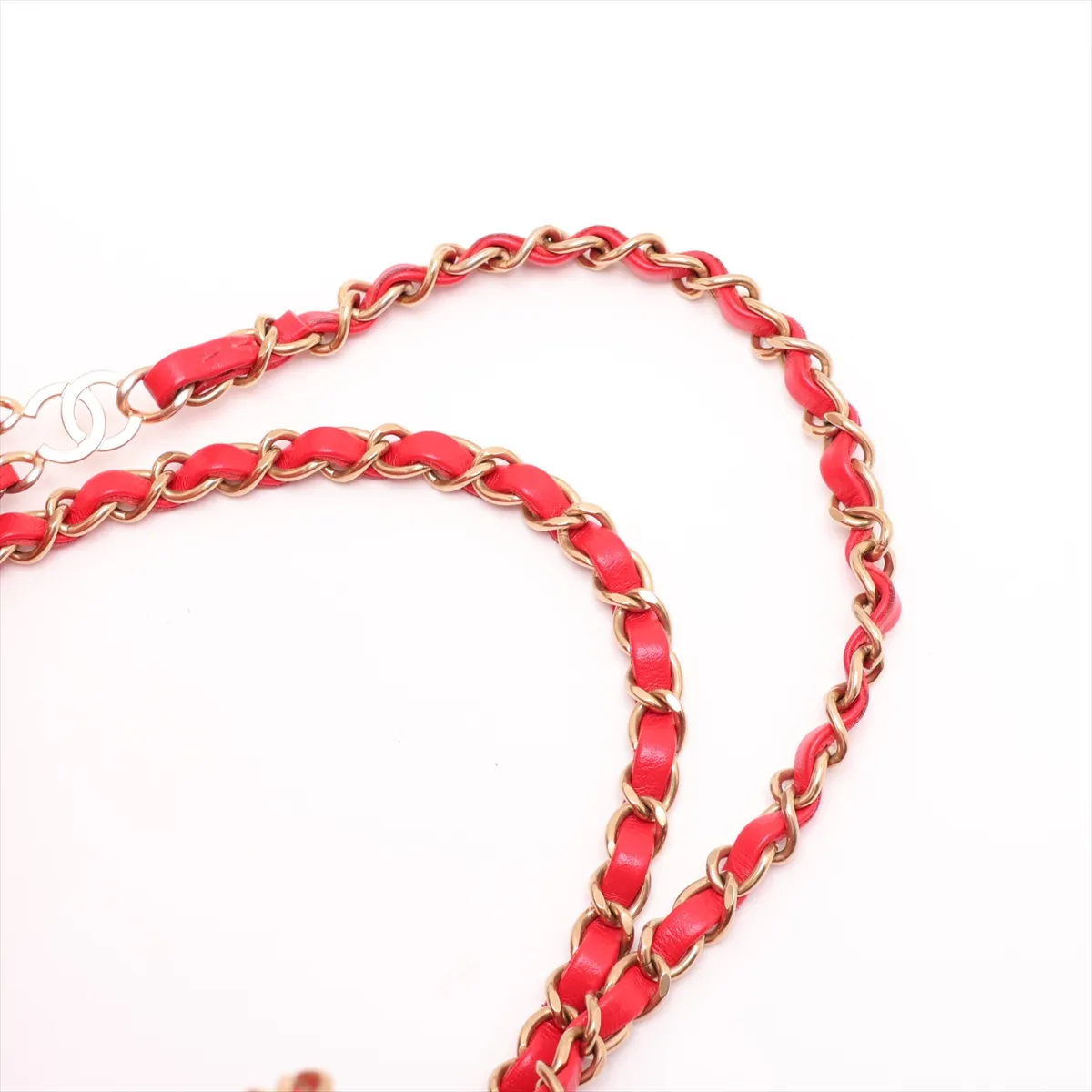 22 Backpack Shiny Calfskin Chain Backpack Red Gold Hardware UL9L7088 Random Plate — view 8