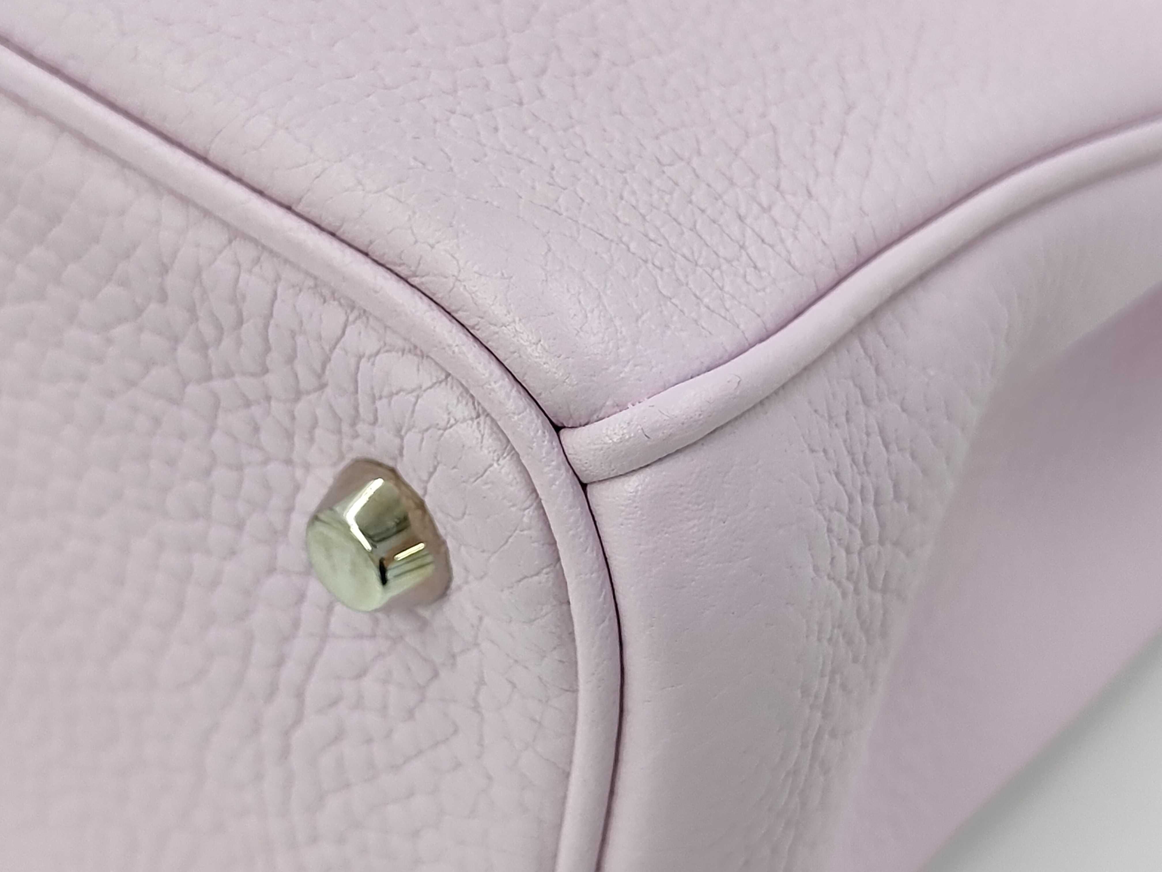 Diorissimo Purple Calfskin Medium Tote Bag with Yellow Interior — view 3