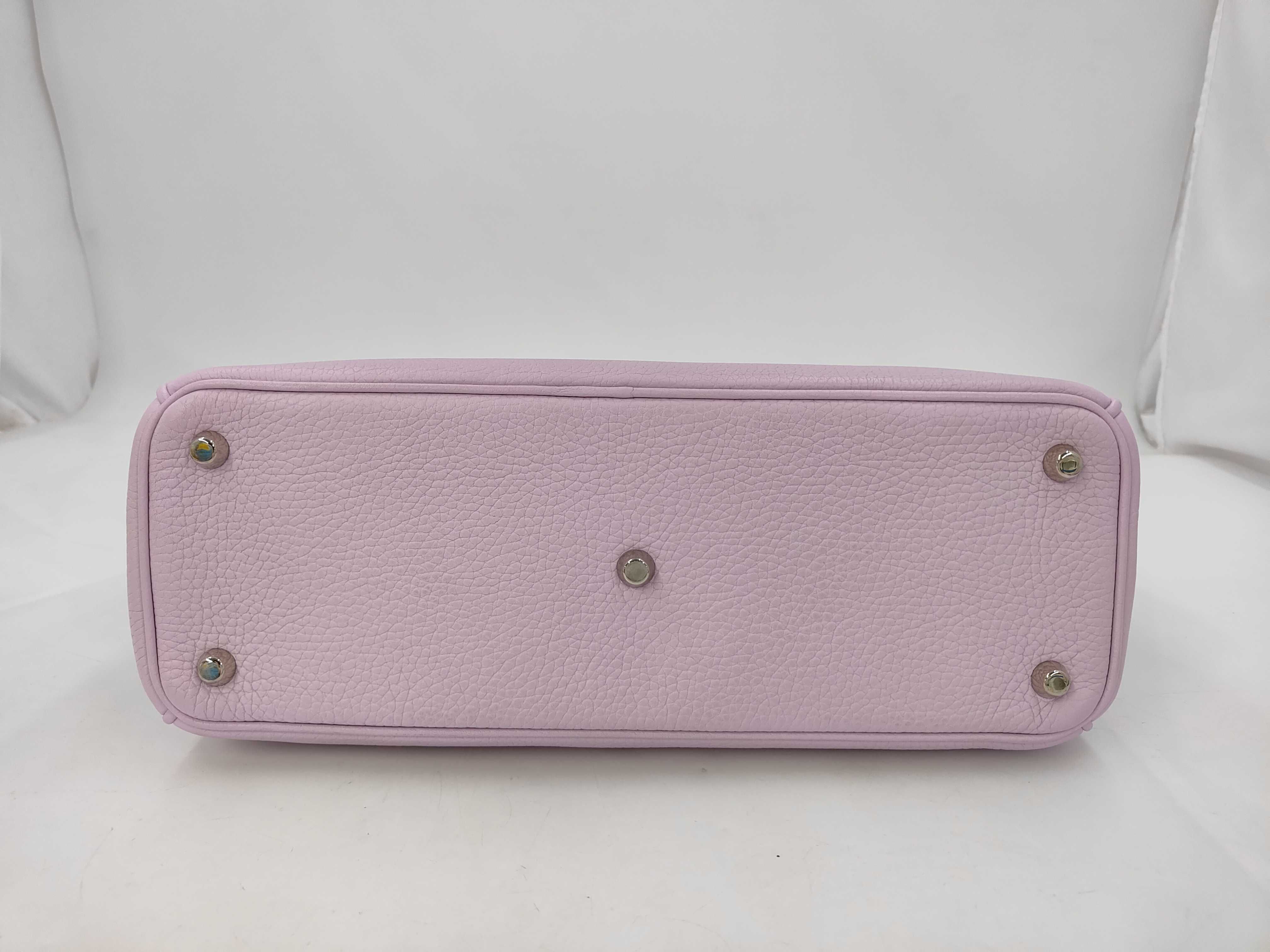 Diorissimo Purple Calfskin Medium Tote Bag with Yellow Interior — view 4