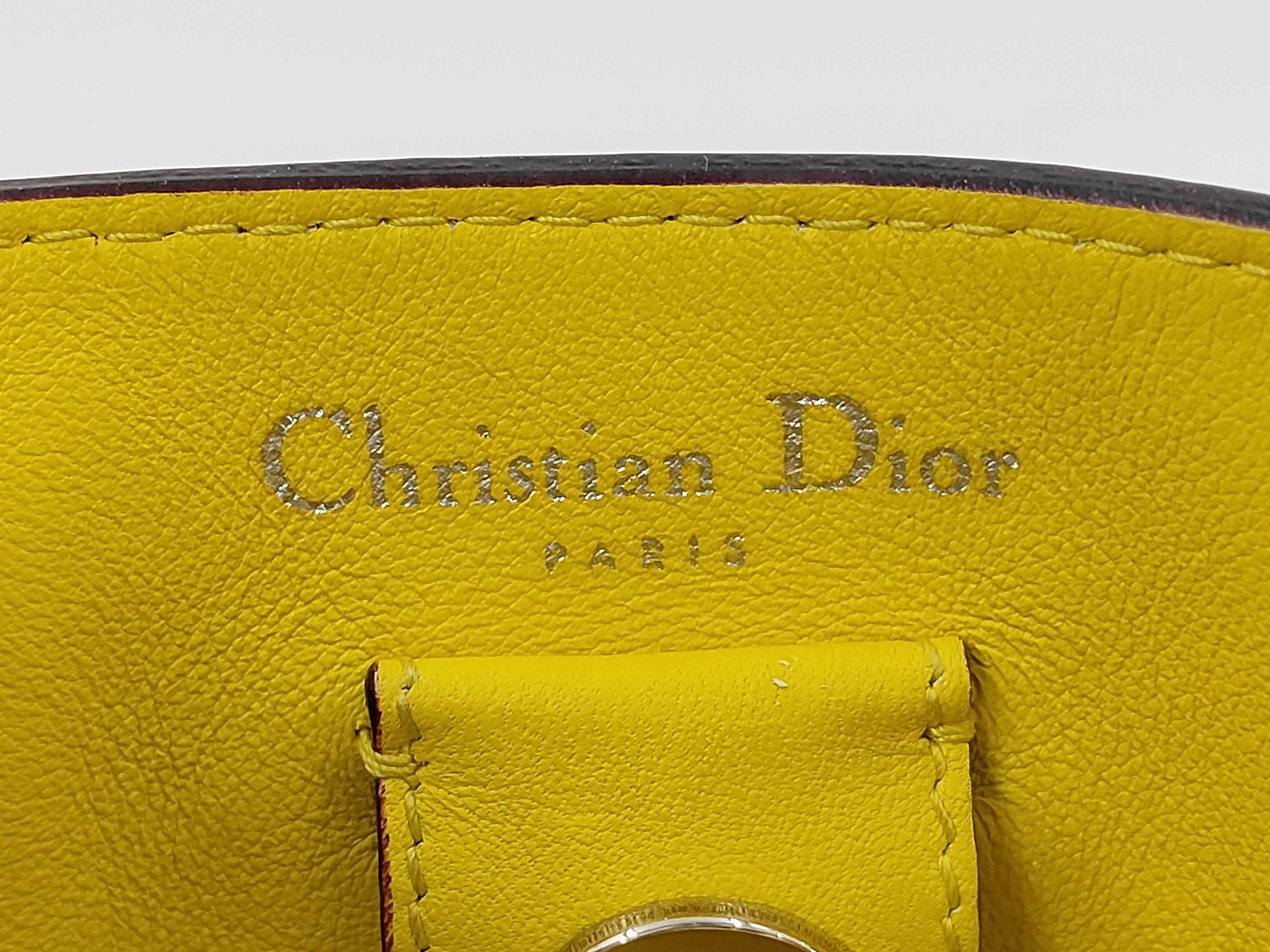 Diorissimo Purple Calfskin Medium Tote Bag with Yellow Interior — view 9