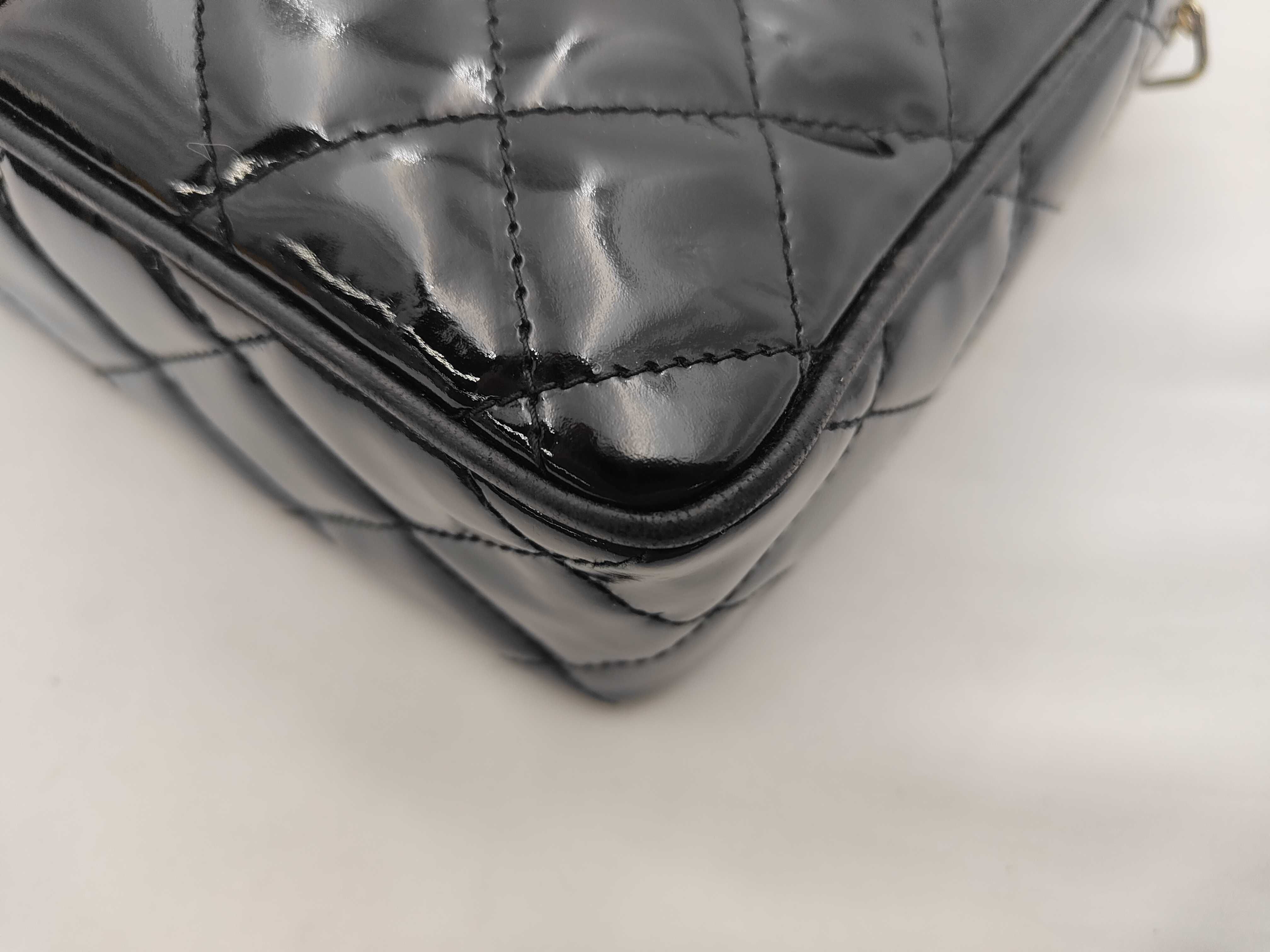 Enamel Matelasse Coco Mark Enamel Fringe Chain Shoulder Bag — view 6