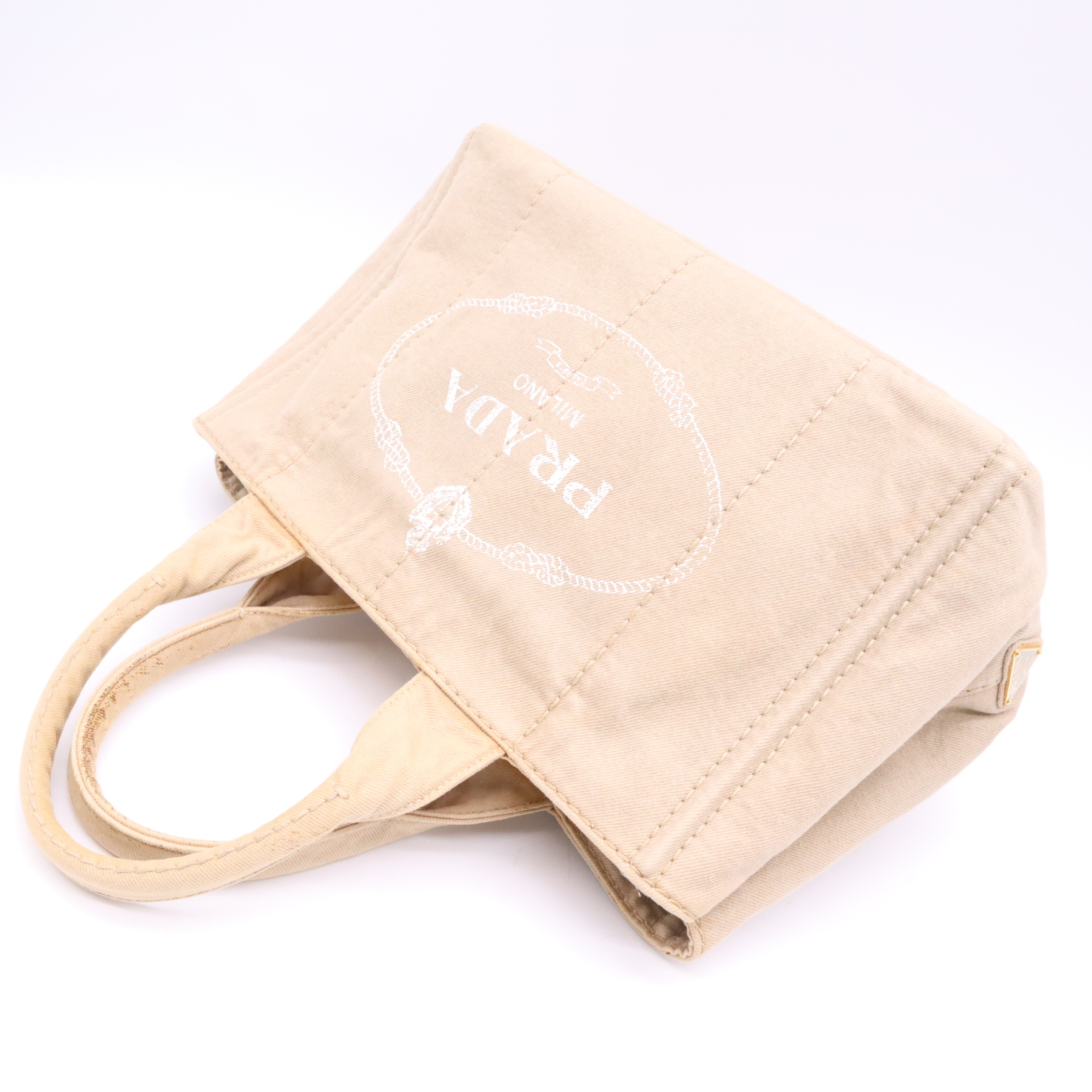 B1877B Canapa Canvas Beige Tote Bag with Dust Bag — view 3