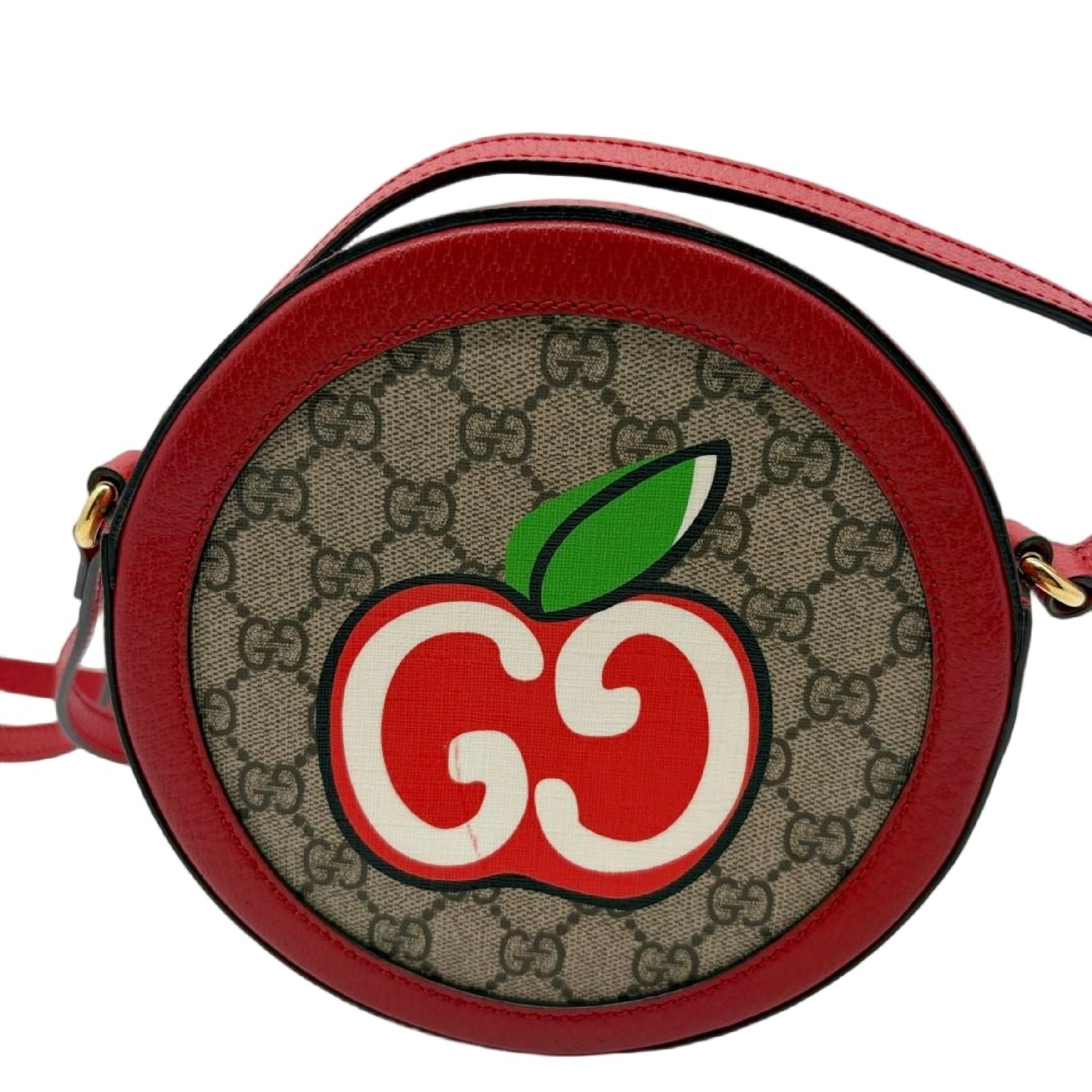 GG Supreme Apple Round Shoulder Bag