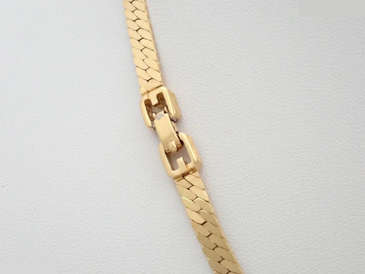 Plated rhinestone necklace, total length approximately 41 cm — view 2