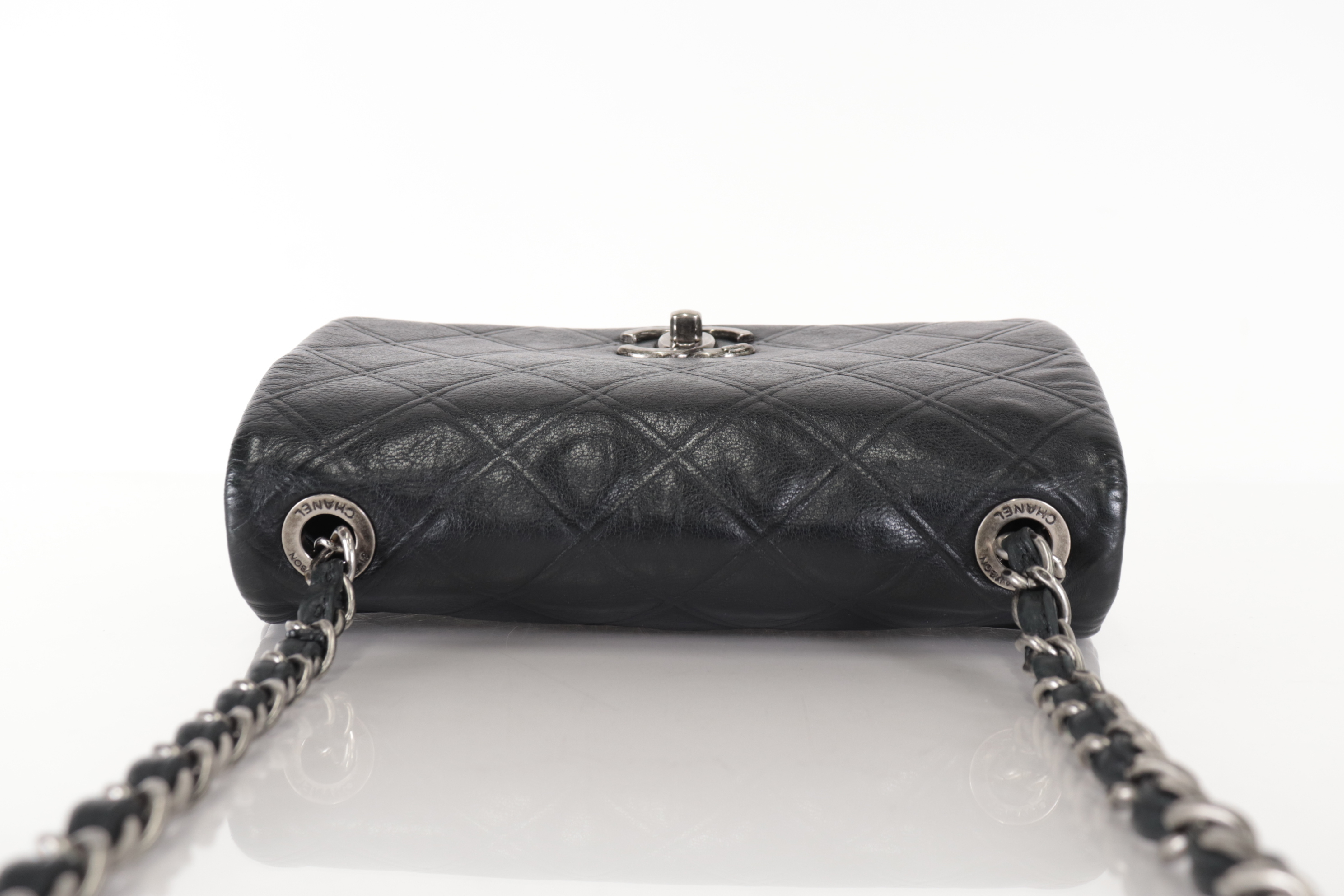 Cosmos Leather Chain Shoulder Bag with Silver Hardware, Serial Number 18 — view 6