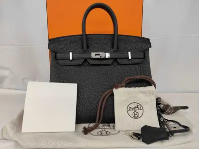 Birkin 25 Togo Black SS K Stamp Handbag